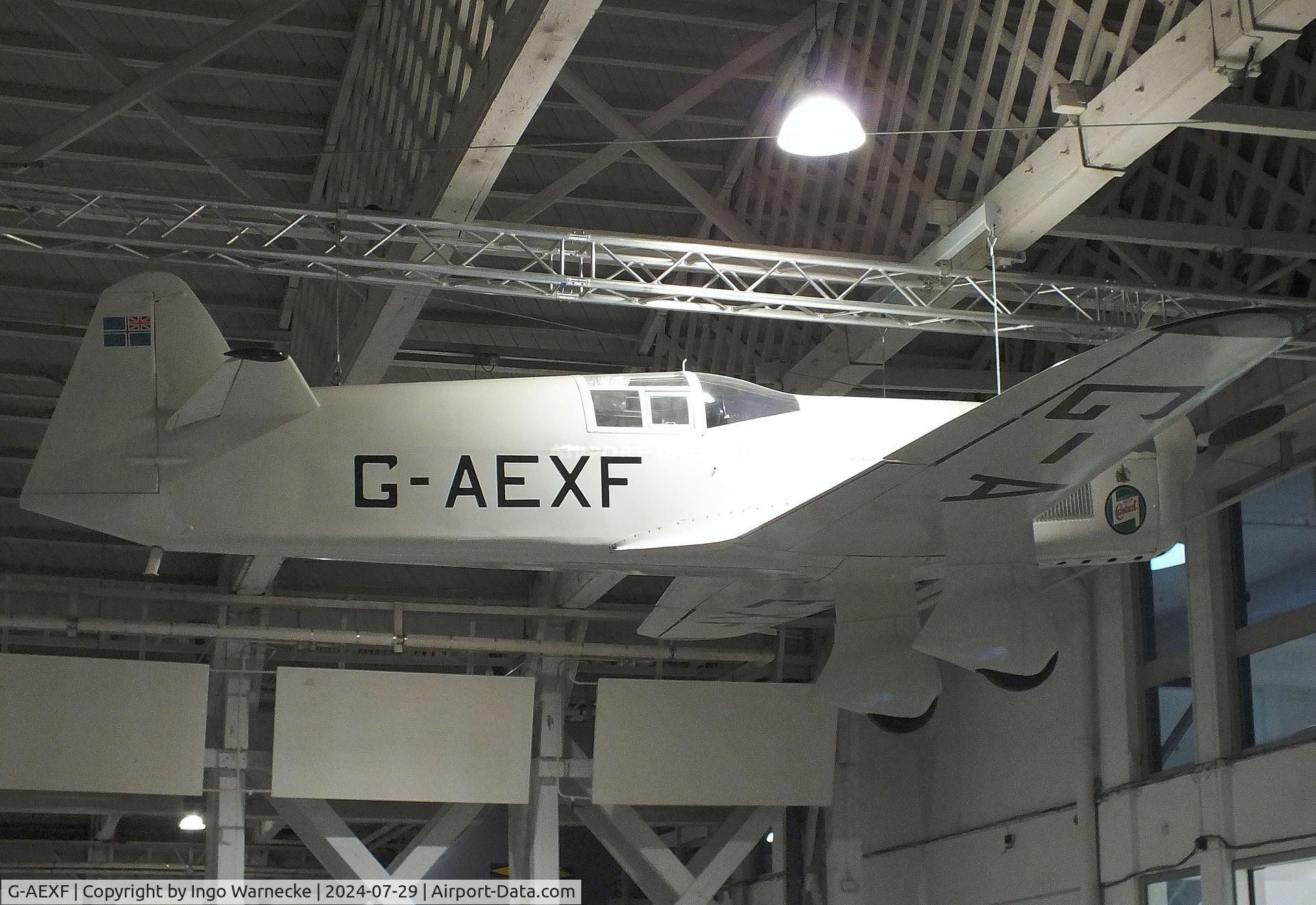 G-AEXF, Percival E-2H Mew Gull (replica) C/N Not found G-AEXF, Percival P-6 Mew Gull (E2H) replica at the RAF Museum Hendon