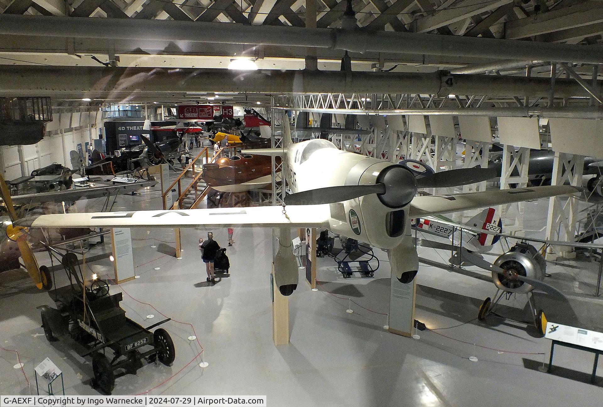 G-AEXF, Percival E-2H Mew Gull (replica) C/N Not found G-AEXF, Percival P-6 Mew Gull (E2H) replica at the RAF Museum Hendon