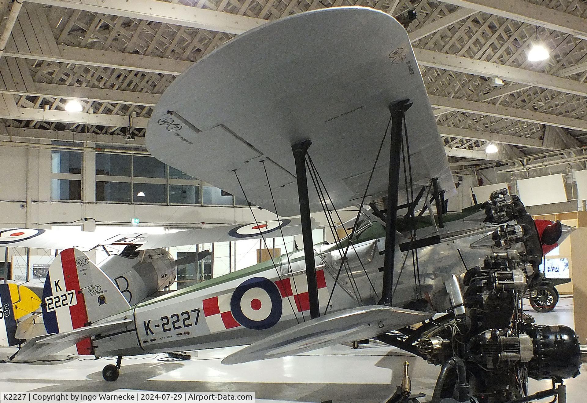 K2227, Bristol 105 Bulldog Mk.2A C/N 7446, Bristol 105 Bulldog Mk2A at the RAF Museum Hendon