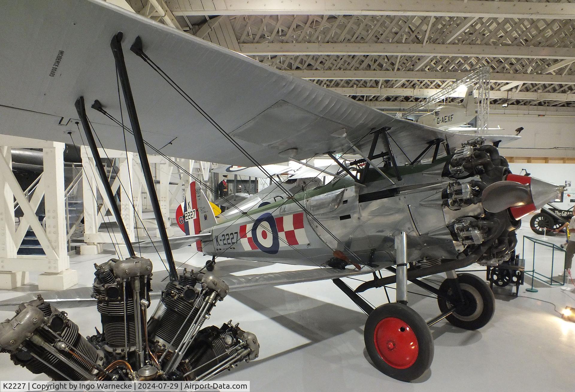 K2227, Bristol 105 Bulldog Mk.2A C/N 7446, Bristol 105 Bulldog Mk2A at the RAF Museum Hendon