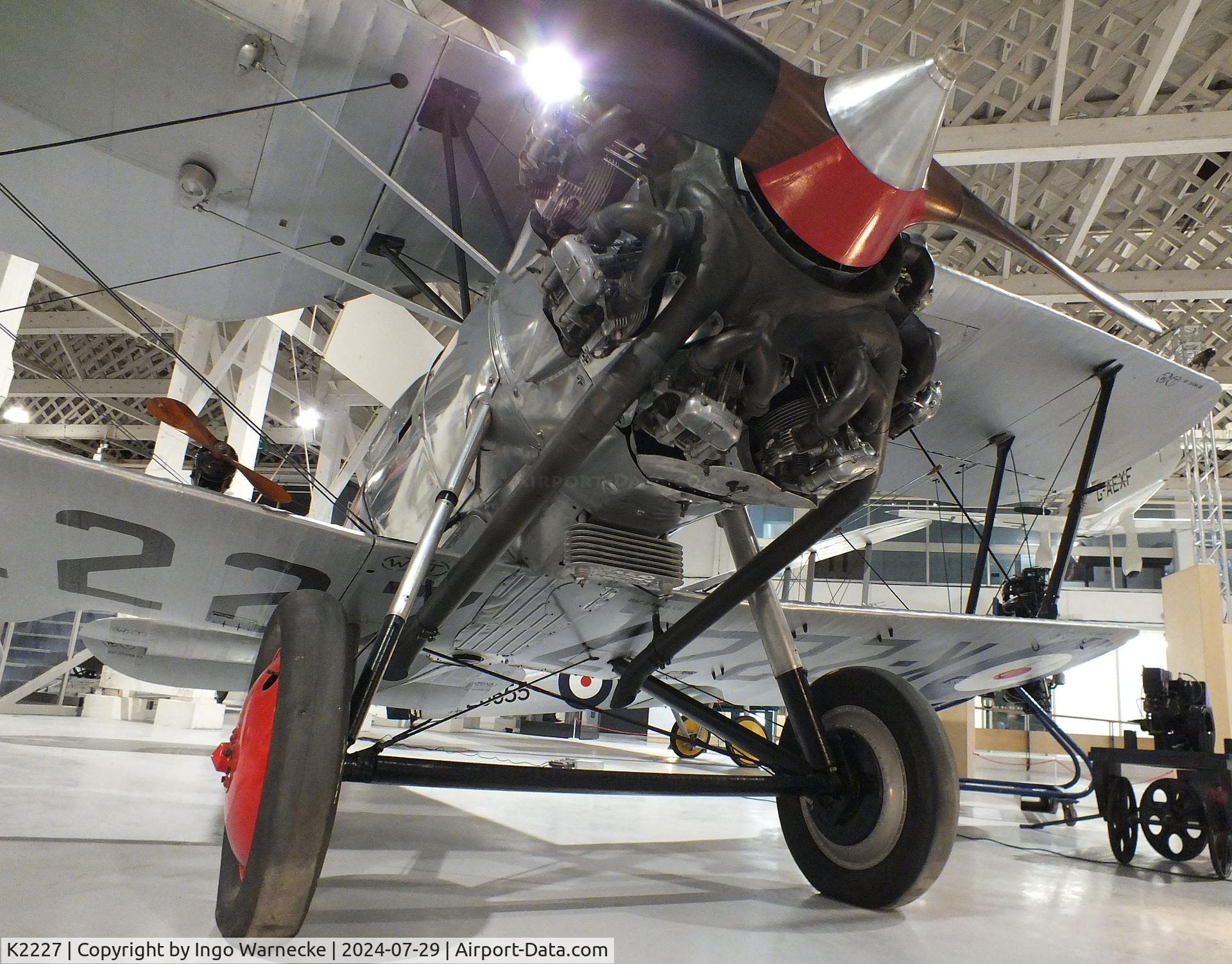 K2227, Bristol 105 Bulldog Mk.2A C/N 7446, Bristol 105 Bulldog Mk2A at the RAF Museum Hendon