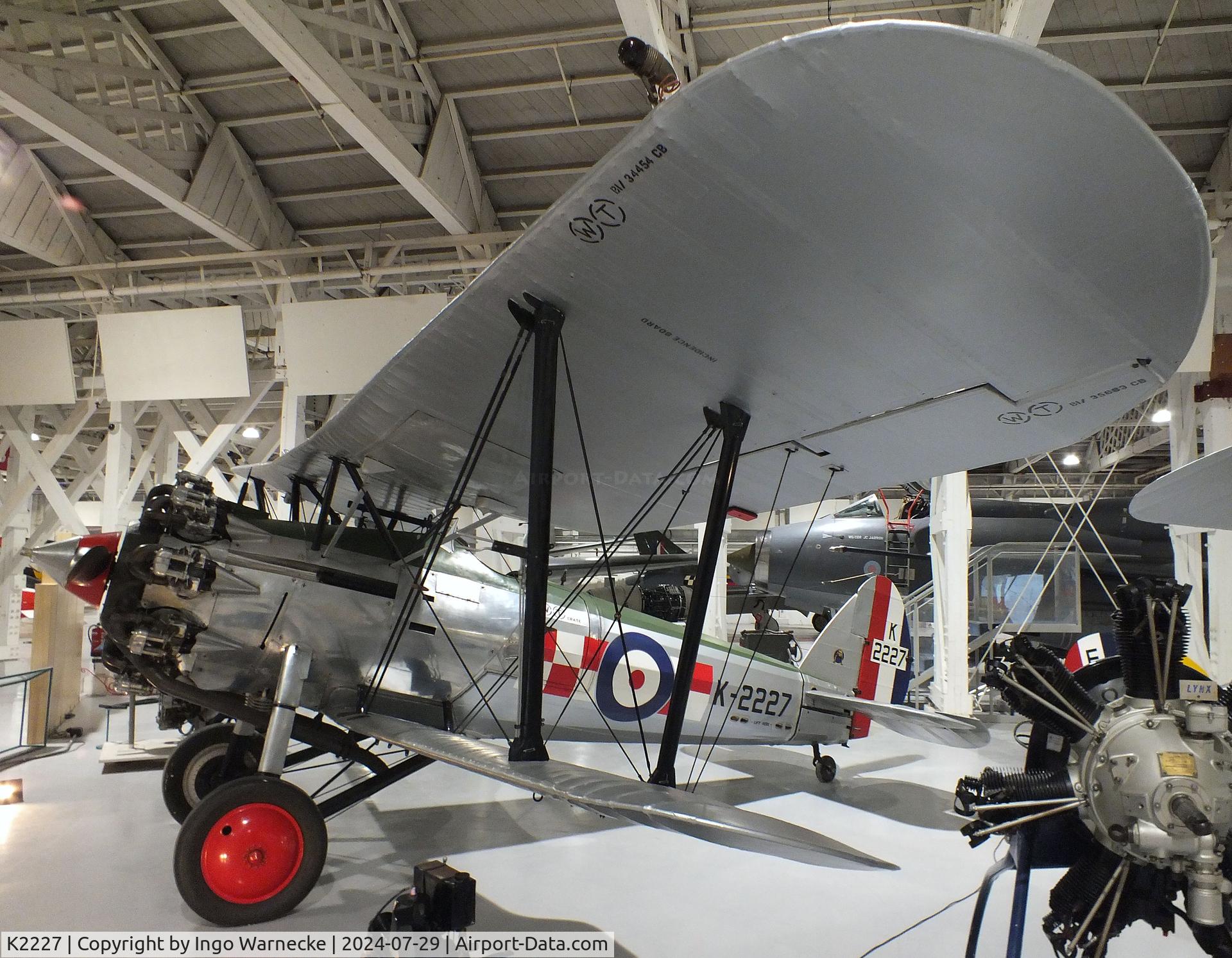 K2227, Bristol 105 Bulldog Mk.2A C/N 7446, Bristol 105 Bulldog Mk2A at the RAF Museum Hendon