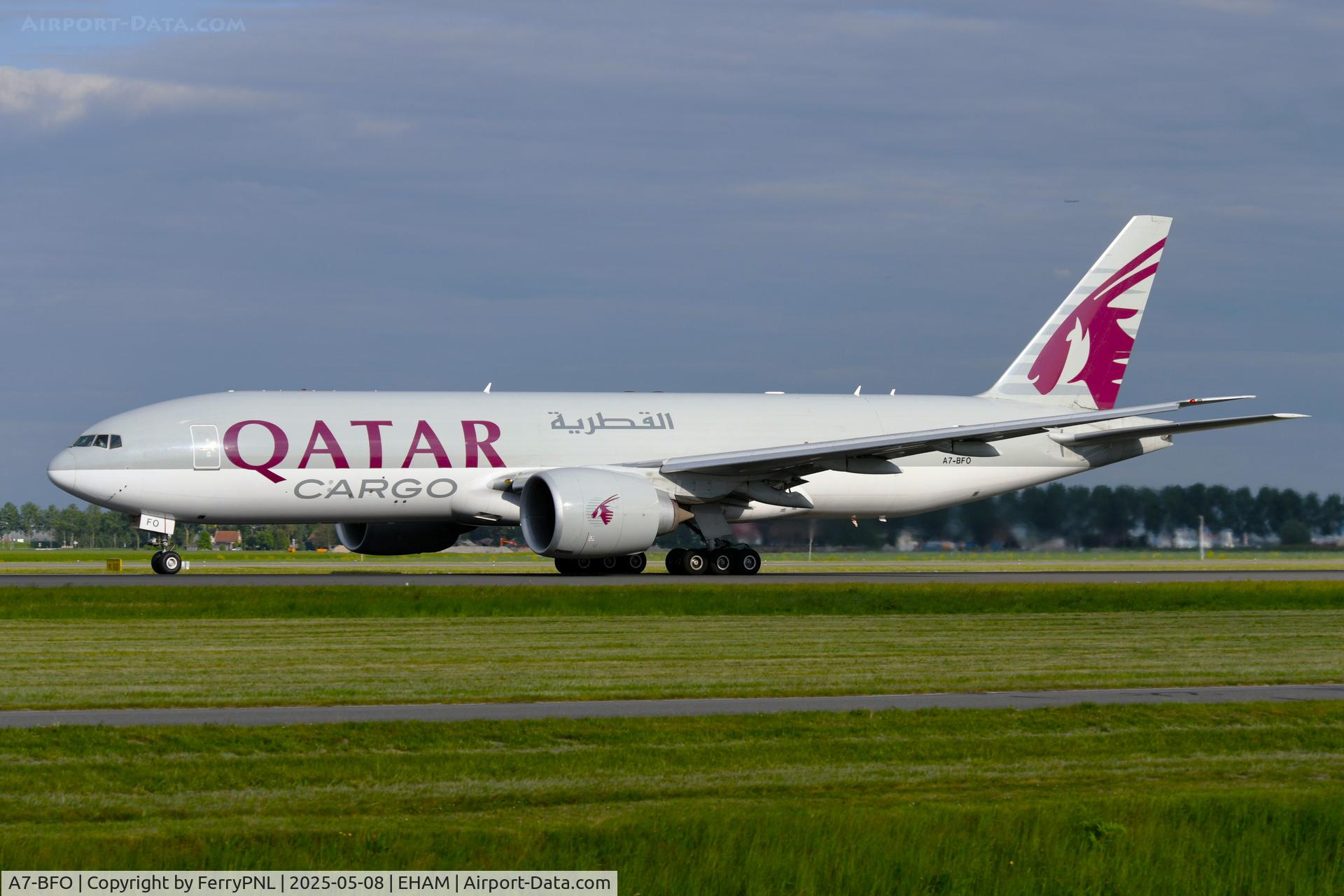A7-BFO, 2018 Boeing 777-FDZ C/N 62772, Qatar Cargo B772F taking-off