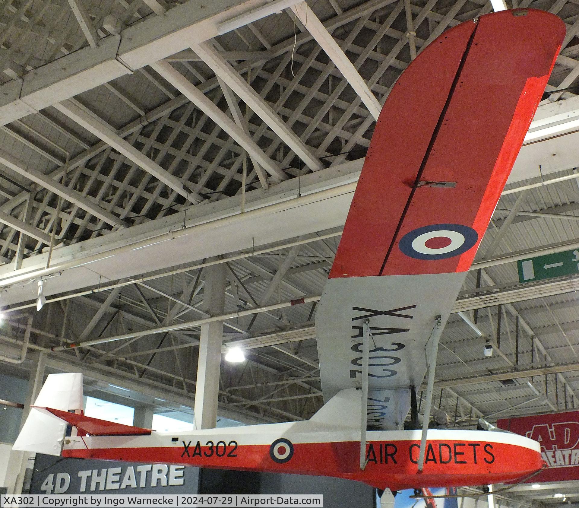 XA302, Slingsby T-31B Cadet TX.3 C/N 844, Slingsby T.31B Cadet TX3 at the RAF Museum Hendon