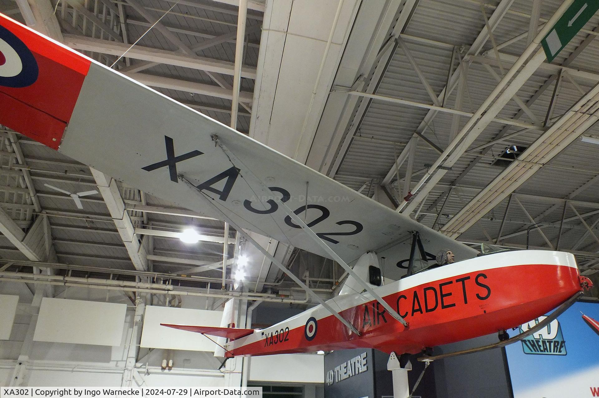 XA302, Slingsby T-31B Cadet TX.3 C/N 844, Slingsby T.31B Cadet TX3 at the RAF Museum Hendon