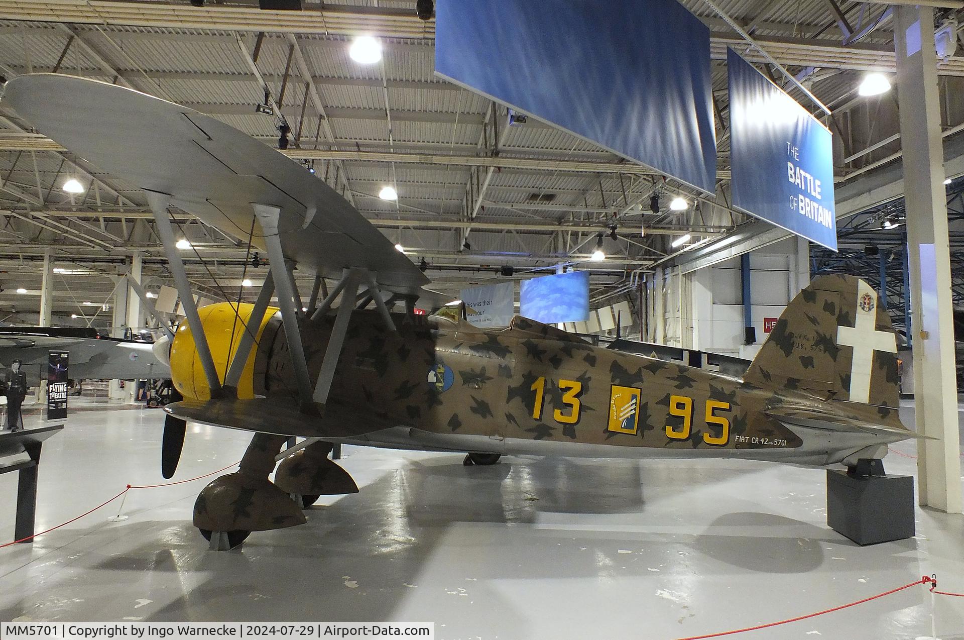 MM5701, Fiat CR.42 Falco C/N Not found MM5701, FIAT CR.42 Falco at the RAF Museum Hendon