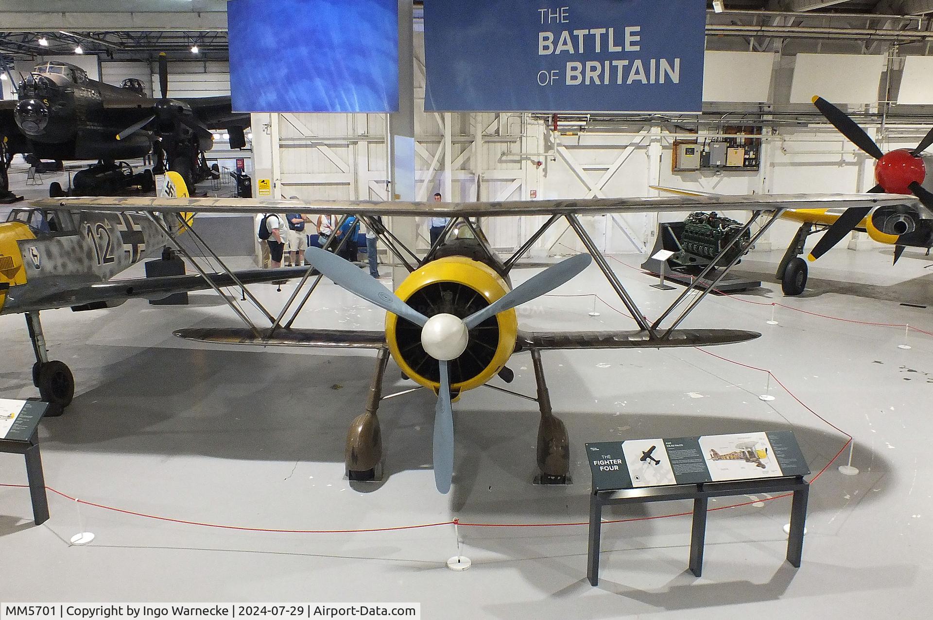 MM5701, Fiat CR.42 Falco C/N Not found MM5701, FIAT CR.42 Falco at the RAF Museum Hendon
