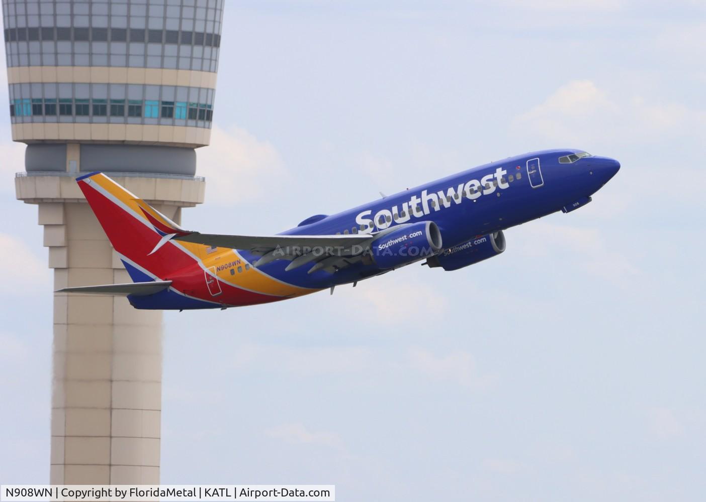 N908WN, 2008 Boeing 737-7H4 C/N 36620, SWA 737 zx atl-jan