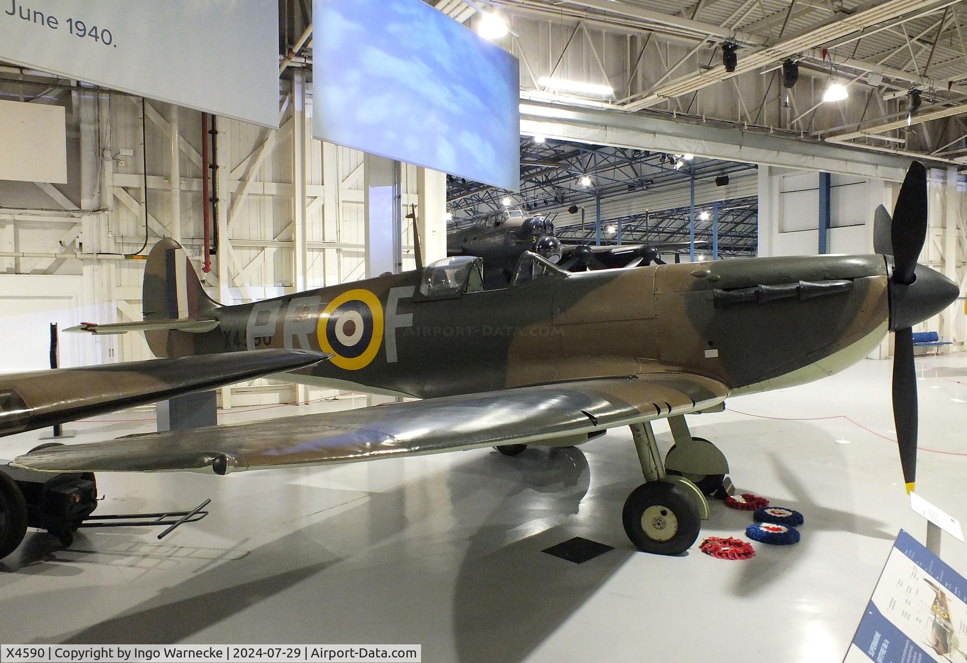 X4590, Supermarine 300 Spitfire Mk1A C/N 6S/81254, Supermarine Spitfire Ia at the RAF Museum Hendon