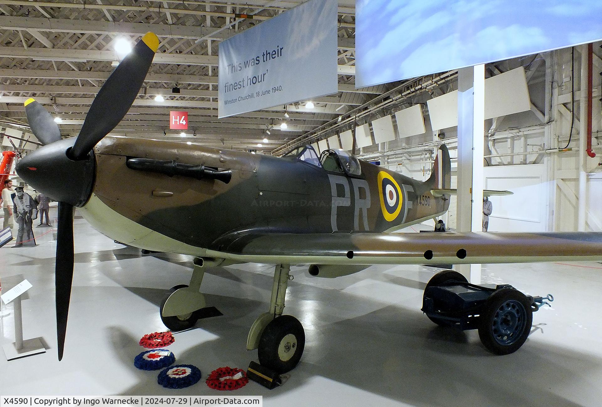 X4590, Supermarine 300 Spitfire Mk1A C/N 6S/81254, Supermarine Spitfire Ia at the RAF Museum Hendon