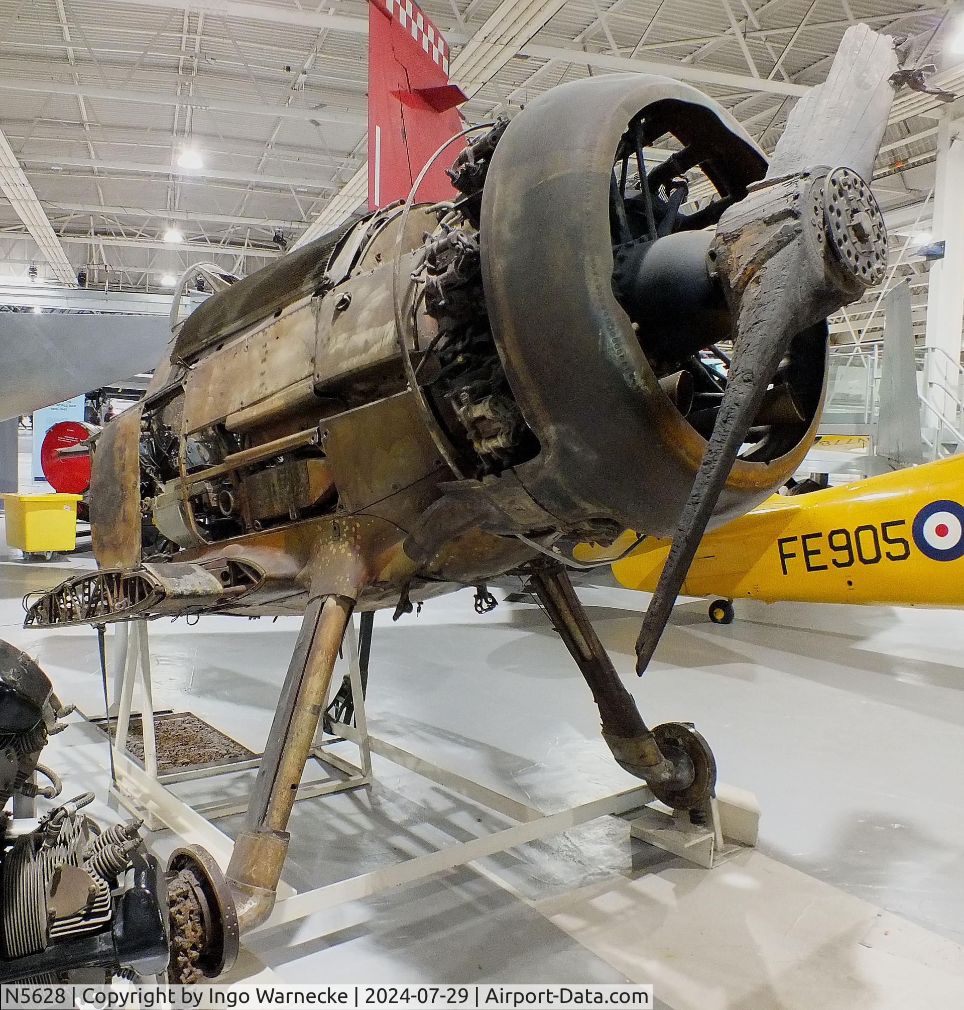 N5628, 1939 Gloster Gladiator Mk2 C/N Not found N5628, Gloster Gladiator II wreck (front fuselage only) at the RAF Museum Hendon
