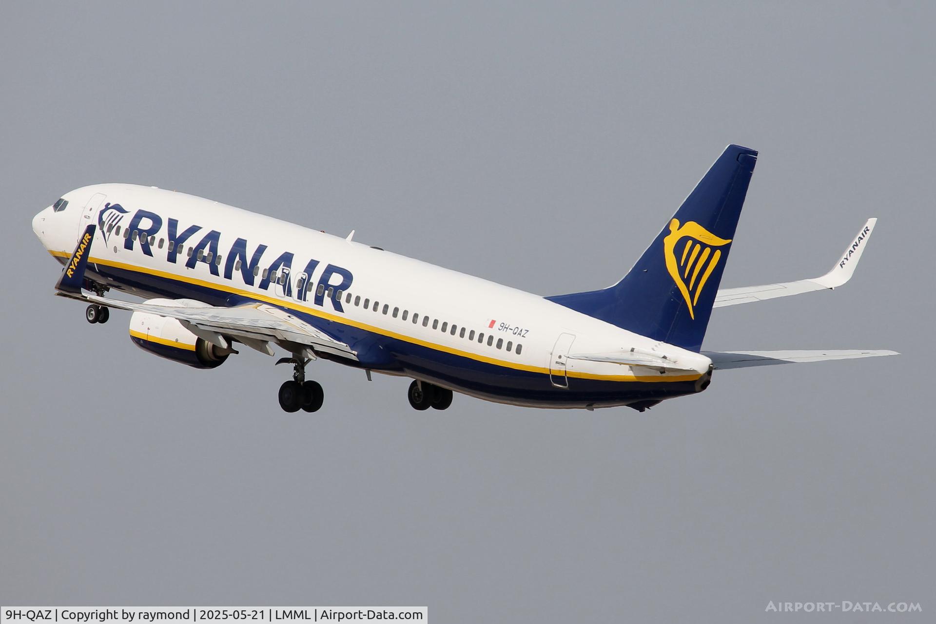9H-QAZ, 2015 Boeing 737-8AS C/N 44700, Boeing 737-800 of Malta Air reg 9H-QAZ departing Malta RW31.
