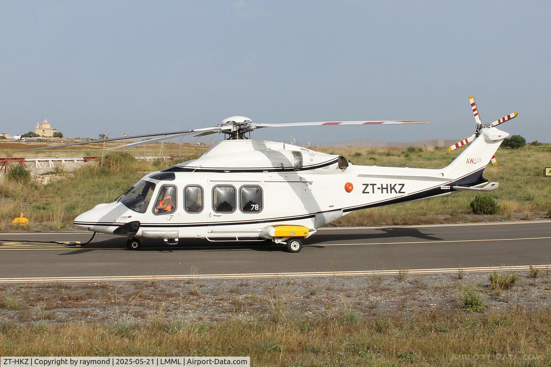 ZT-HKZ, 2015 Agusta Westland AW139 C/N 31578, Agusta Westland AW-139 reg ZT-HKZ of Titan Helicopters Group on the taxiway getting ready for start-up in Malta.