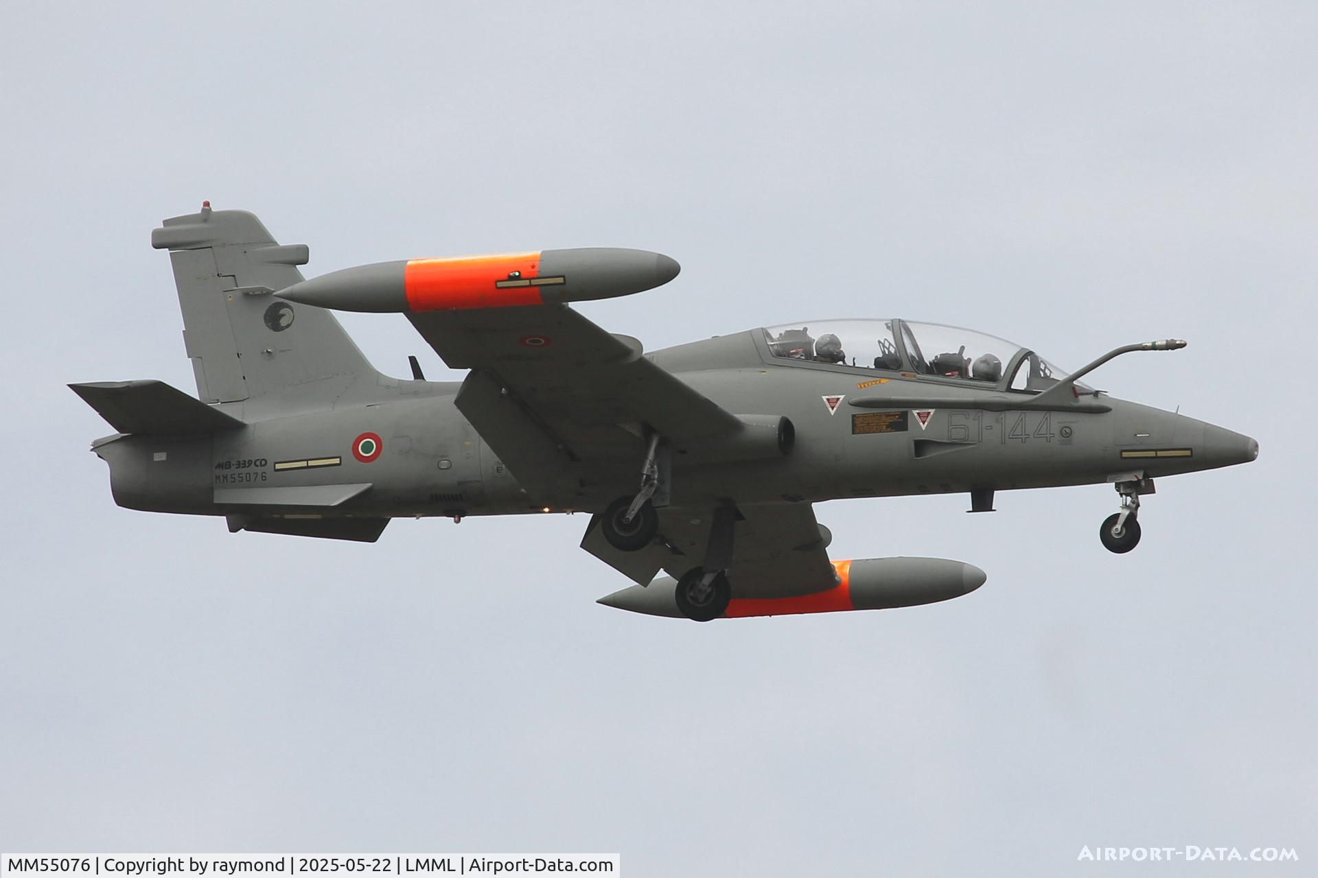 MM55076, Aermacchi MB-339CD C/N 6880/208/CD015, Aermacchi MB-339CD reg MM55076/61-144 of Italian Air Force on final approach to RW13 in Malta.