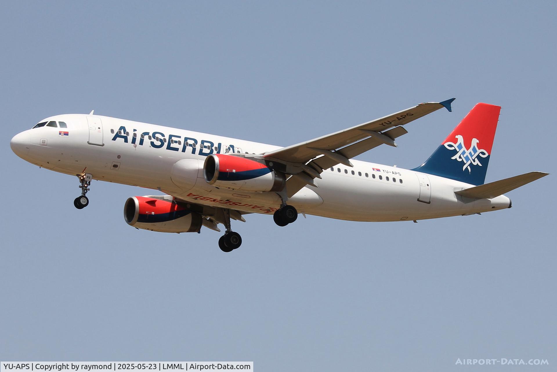 YU-APS, 2011 Airbus A320-232 C/N 4716, Airbus A320-232 reg YU-APS of Air Serbia on final approach to RW31 Malta.