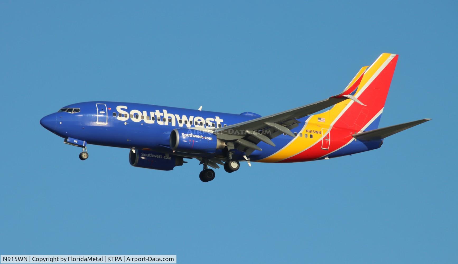 N915WN, 2008 Boeing 737-7H4 C/N 36888, SWA 737 zx ind-tpa