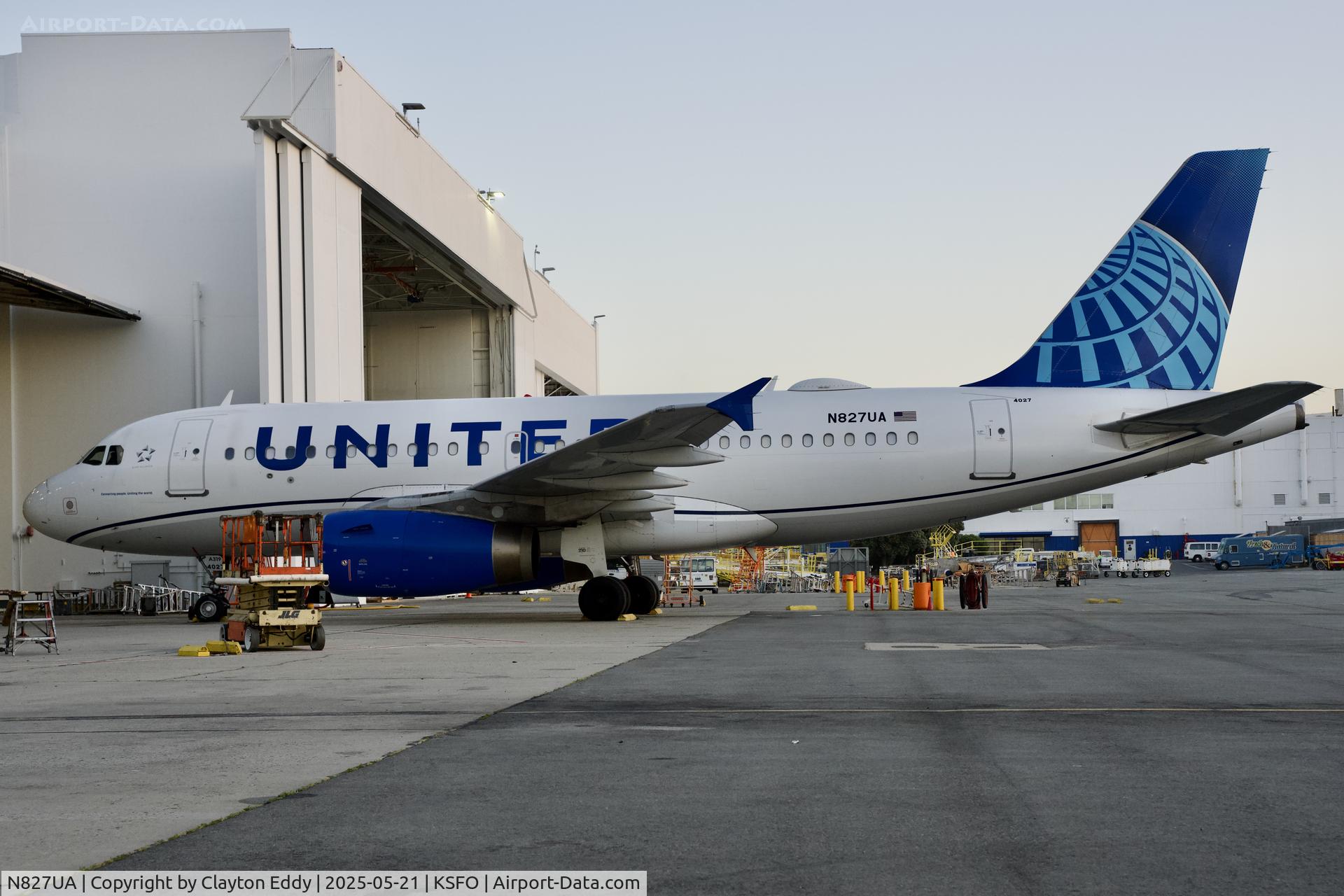 N827UA, 1999 Airbus A319-131 C/N 1022, SFO 2025