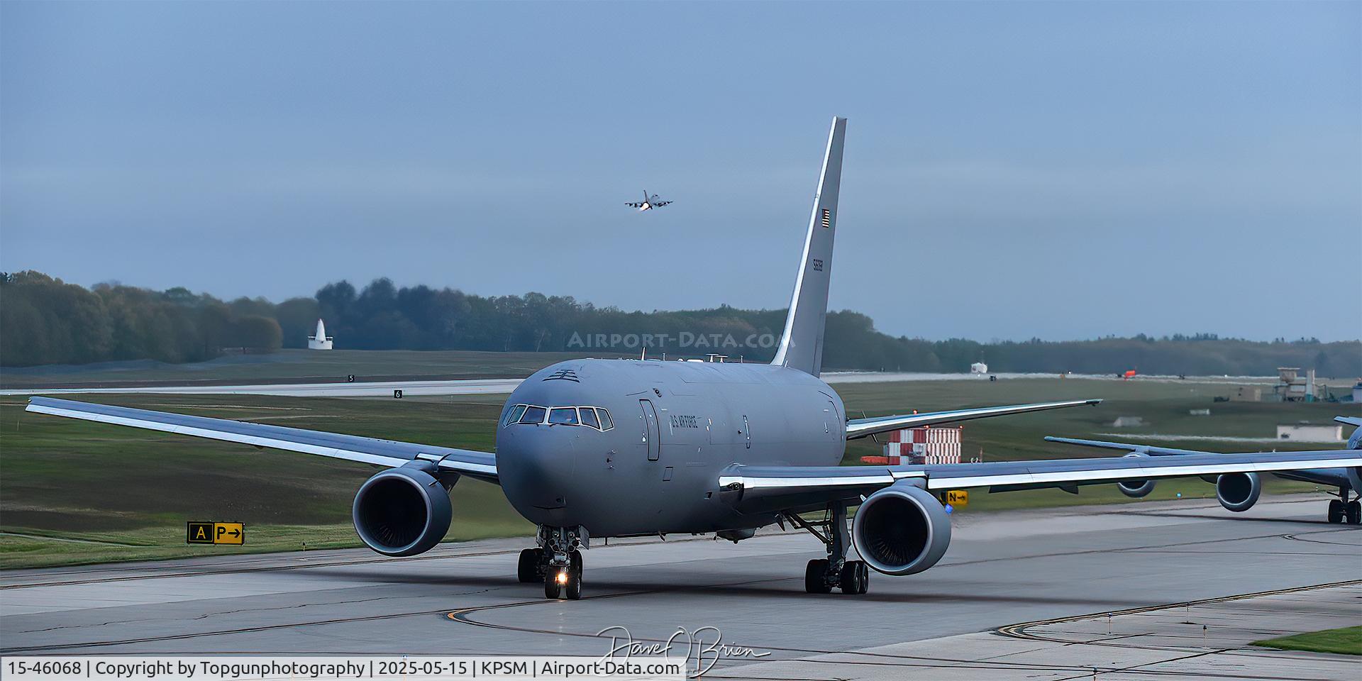 15-46068, 2016 Boeing KC-46A C/N 34075/1246, ROMA62 departing with TREND11, 3 MN F-16's