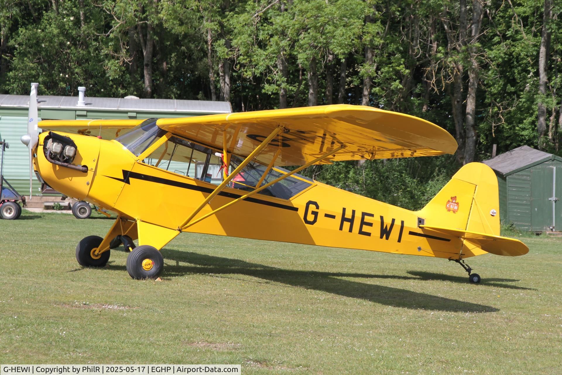 G-HEWI, 1944 Piper L-4J Grasshopper (J3C-65D) C/N 12566, G-HEWI 1944 Piper J3C-65 Cub Piper Fly In Popham 