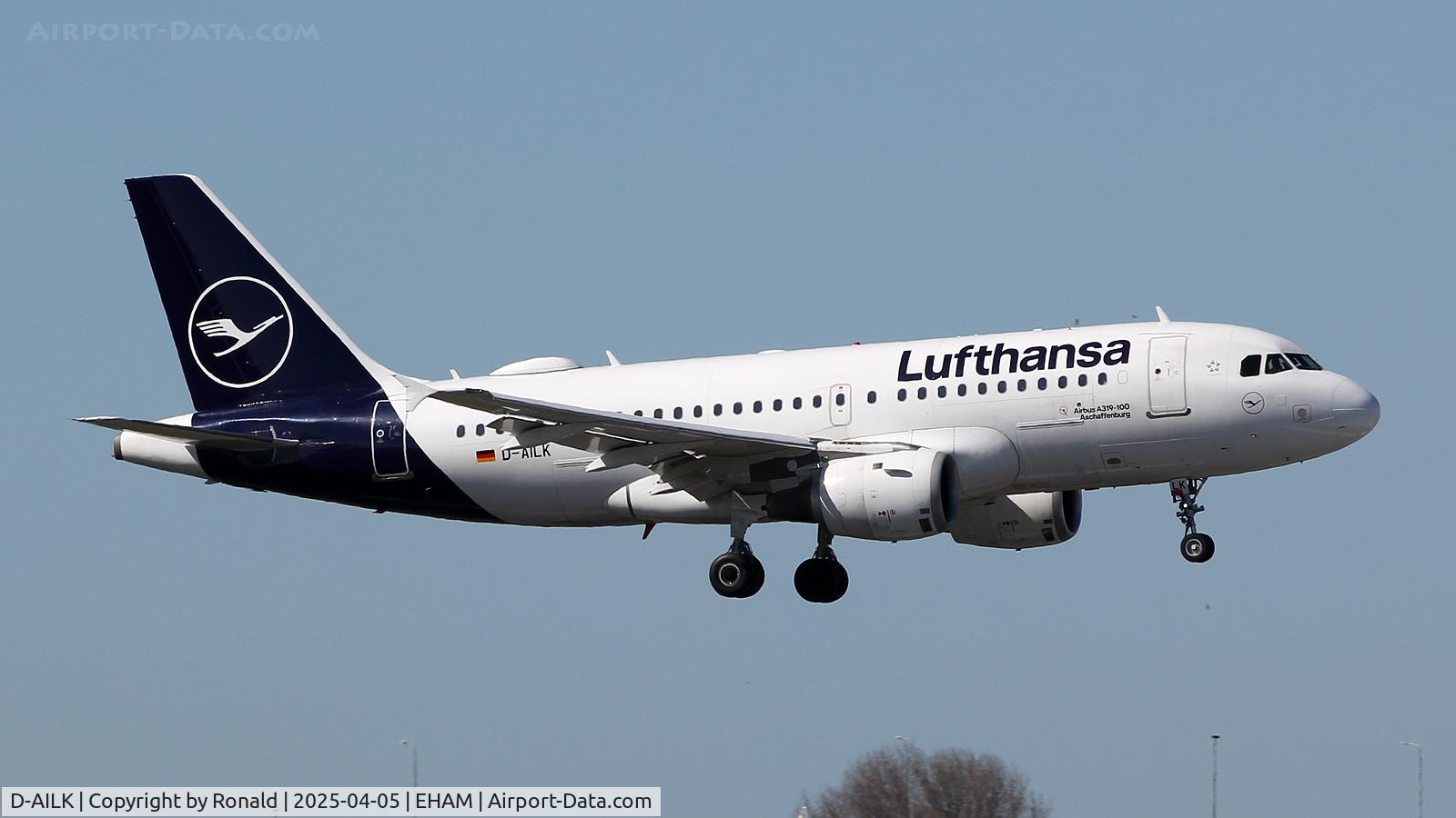 D-AILK, 1997 Airbus A319-114 C/N 679, at eham