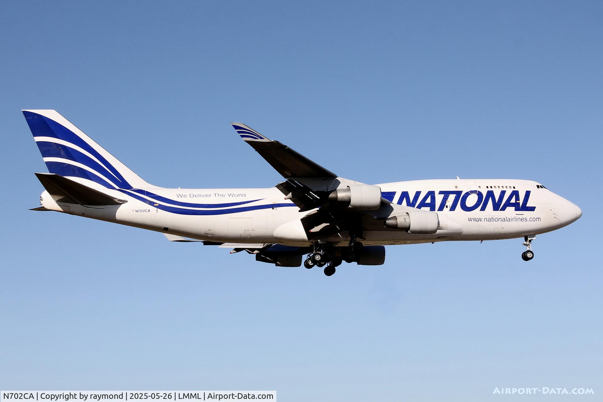 N702CA, Boeing 747-412/BCF C/N 27217, Boeing 747-412 (BCF) reg N702CA of National Airlines landing in Malta.