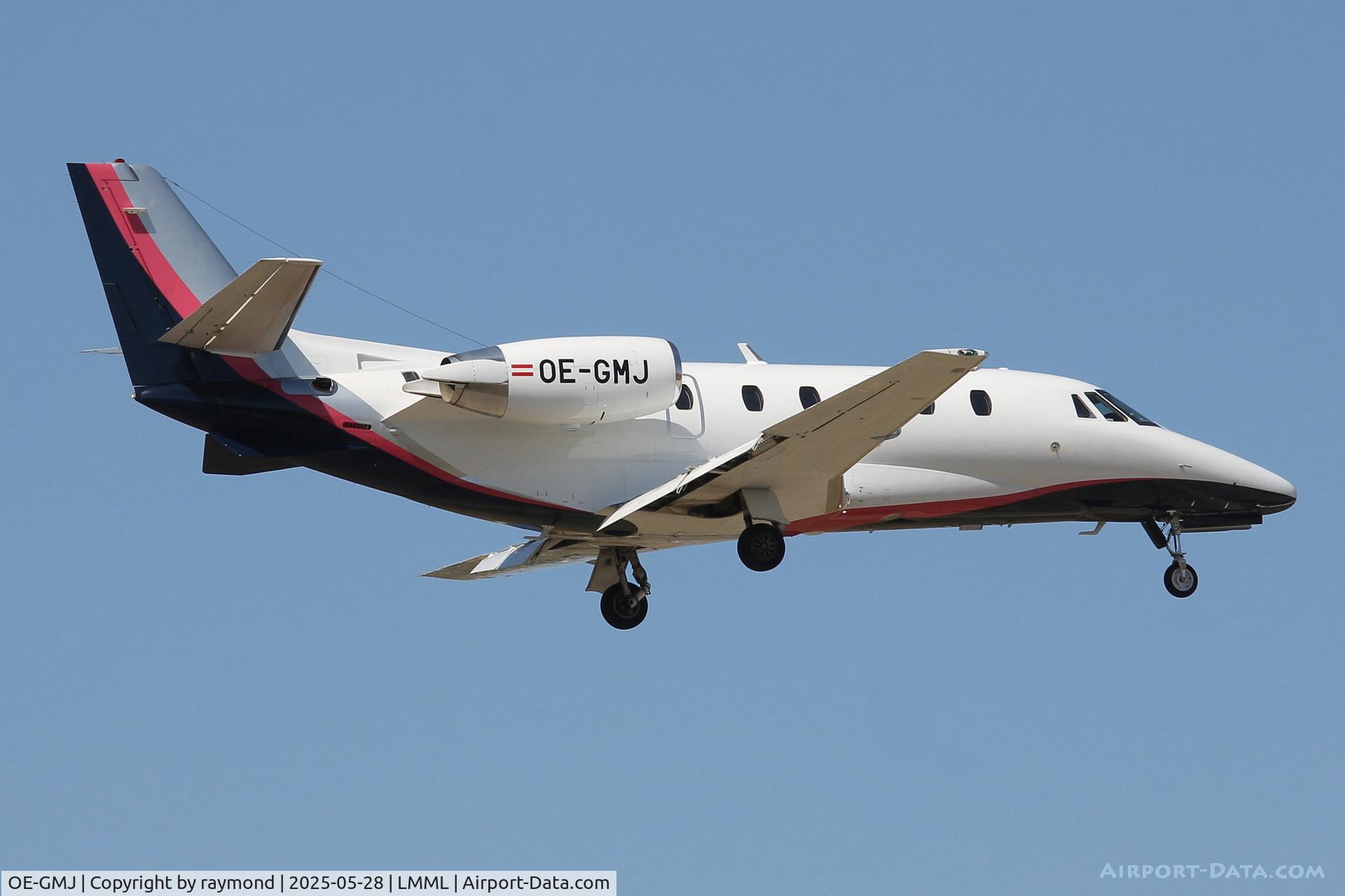 OE-GMJ, Cessna Citation XLS+ C/N 560-6039, Cessna Citation XLS+ reg OE-GMJ of Tyrolean Jet Services on final approach for RW13 in Malta.