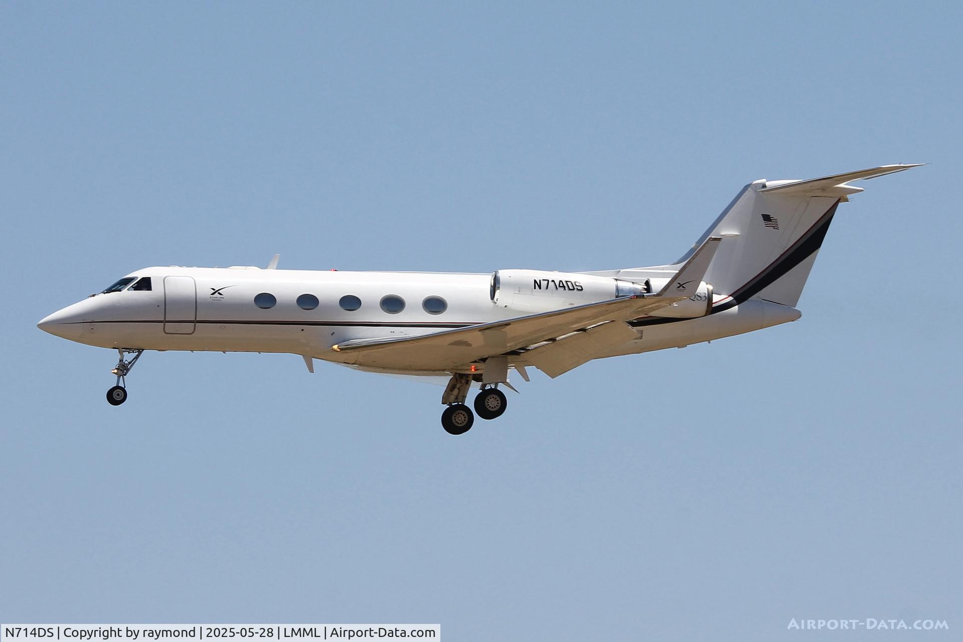 N714DS, 1986 Gulfstream American G-1159A Gulfstream III Gulfstream III C/N 488, Gulfstream American G-1159A Gulfstream III reg N714DS of Phoenix Air on final approach to land on RW31 Malta.