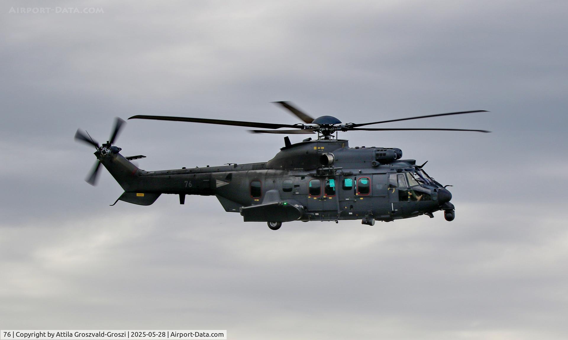76, 2024 Airbus Helicopters H225M C/N 3136, Training mission flight, over the range, Szentkirályszabadja-Veszprém, Hungary