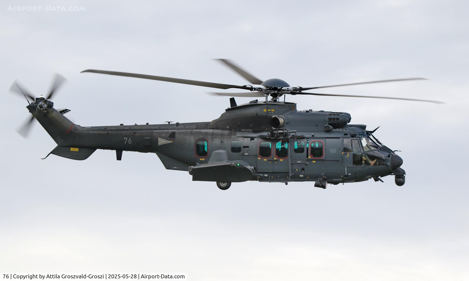 76, 2024 Airbus Helicopters H225M C/N 3136, Training mission flight, over the range, Szentkirályszabadja-Veszprém, Hungary