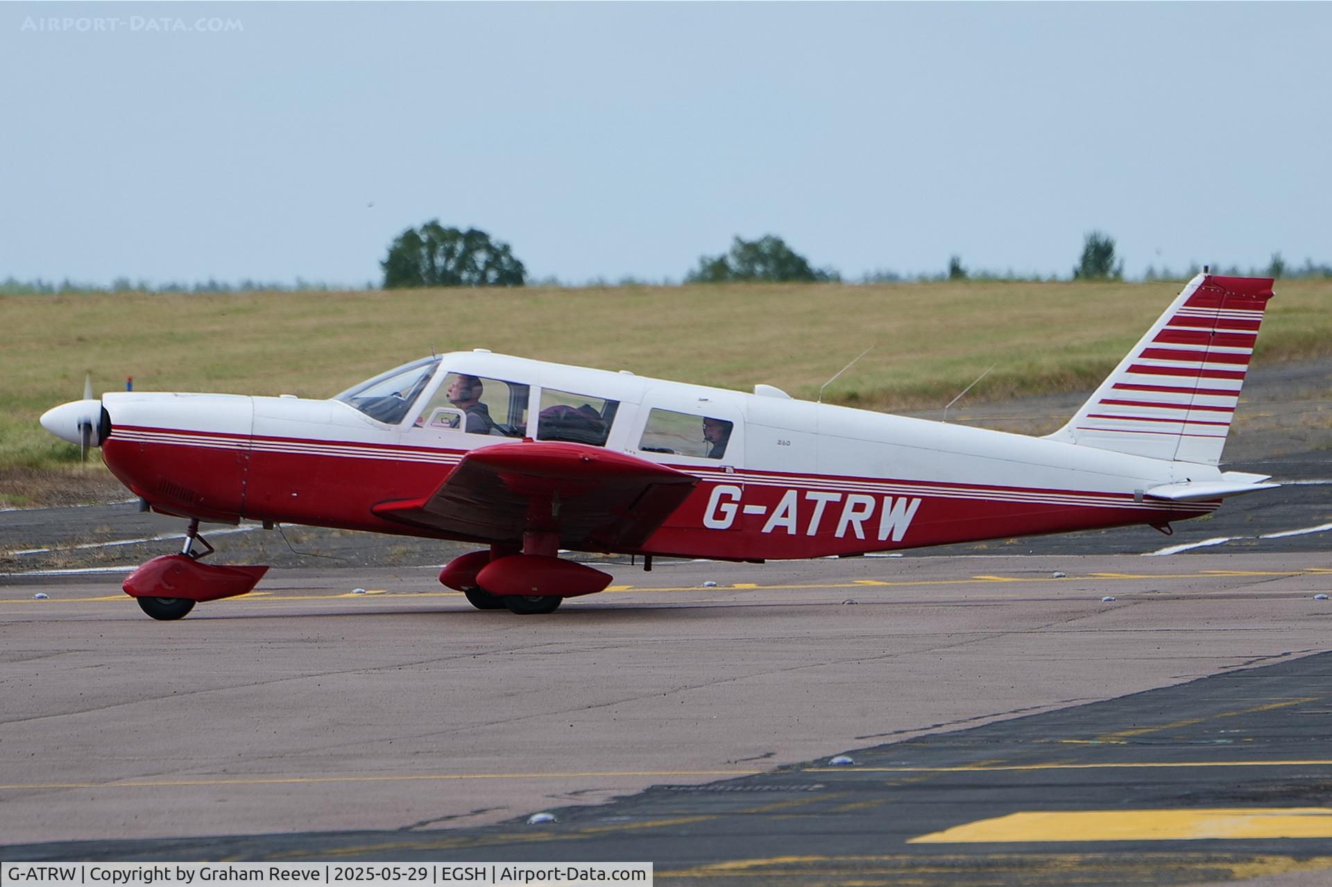 G-ATRW, 1966 Piper PA-32-260 Cherokee Six Cherokee Six C/N 32-360, Just landed at Norwich.