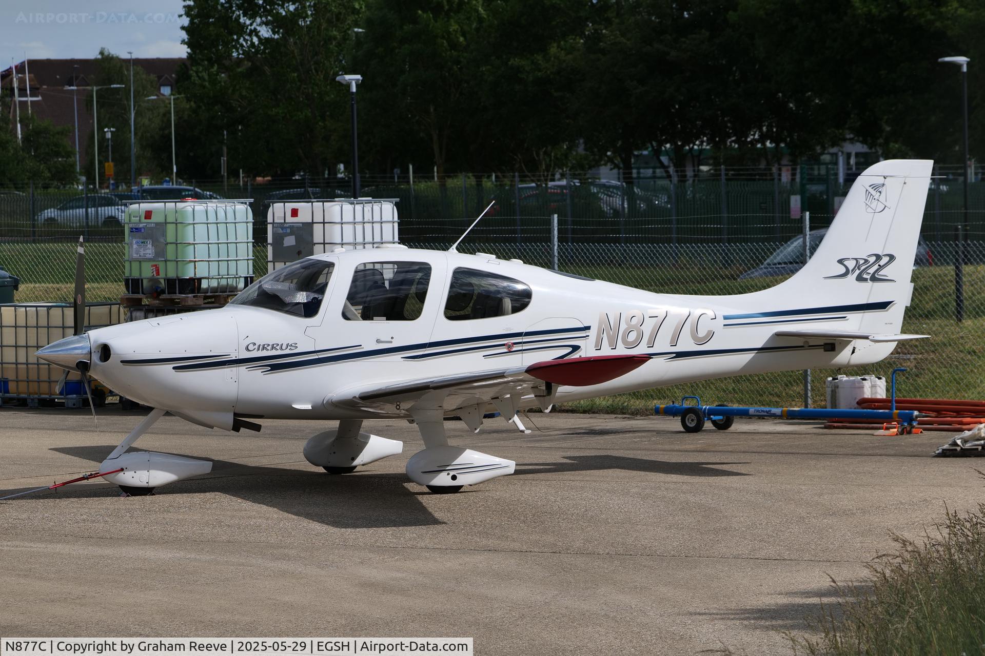 N877C, 2003 Cirrus SR22 C/N 0445, Parked at Norwich.