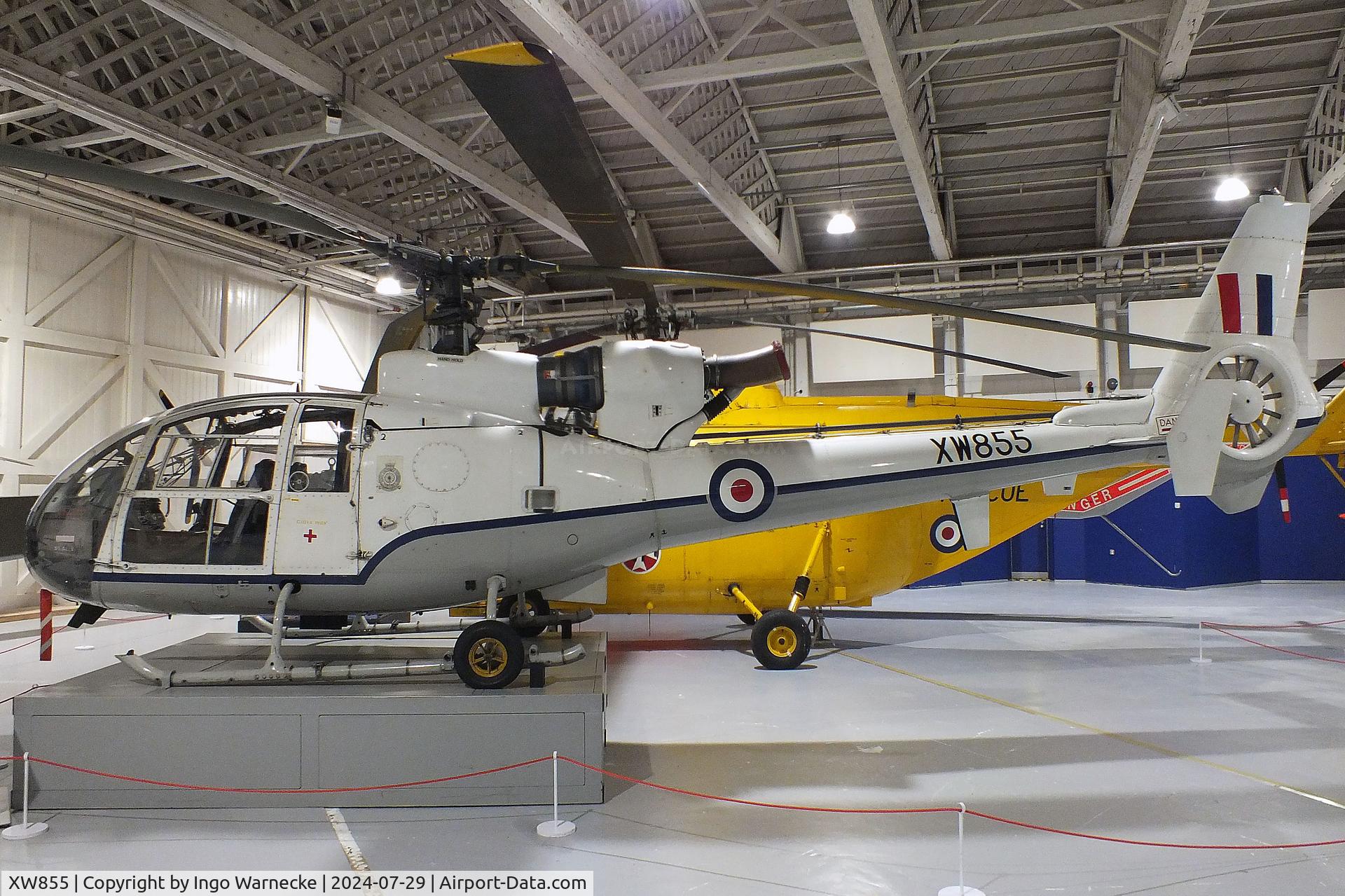 XW855, 1973 Westland SA-341D Gazelle HT3 C/N WA1050, Westland SA.341D Gazelle HT3 at the RAF Museum Hendon