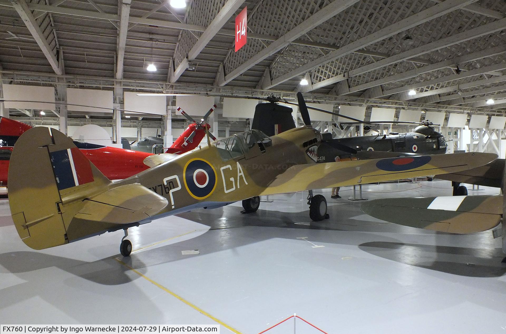 FX760, Curtiss Kittyhawk IV C/N 33840, Curtiss P-40N-15-CU Warhawk at the RAF Museum Hendon
