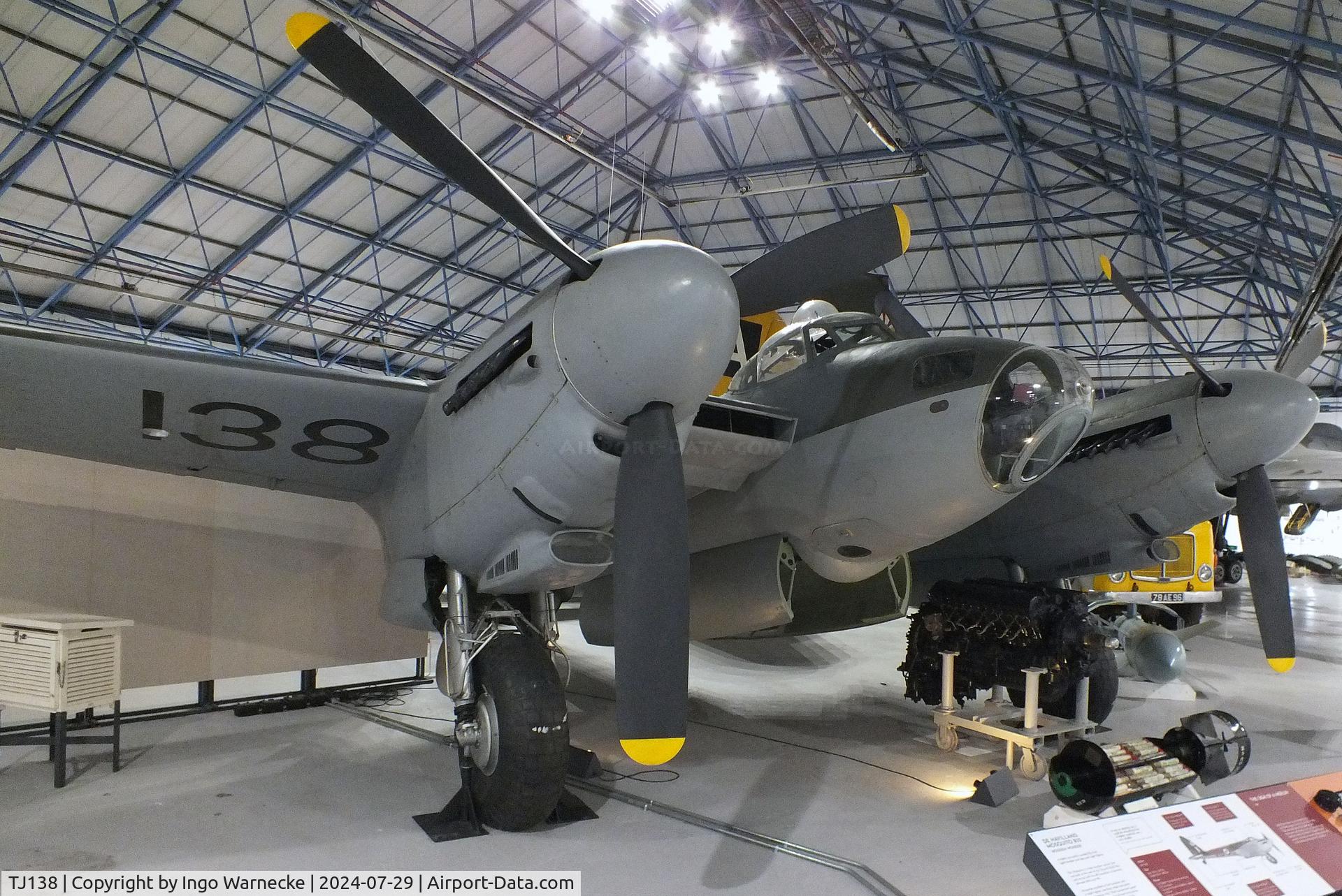 TJ138, De Havilland DH-98 Mosquito TT.35 C/N Not found TJ138, De Havilland D.H.98 Mosquito TT35 at the RAF Museum Hendon