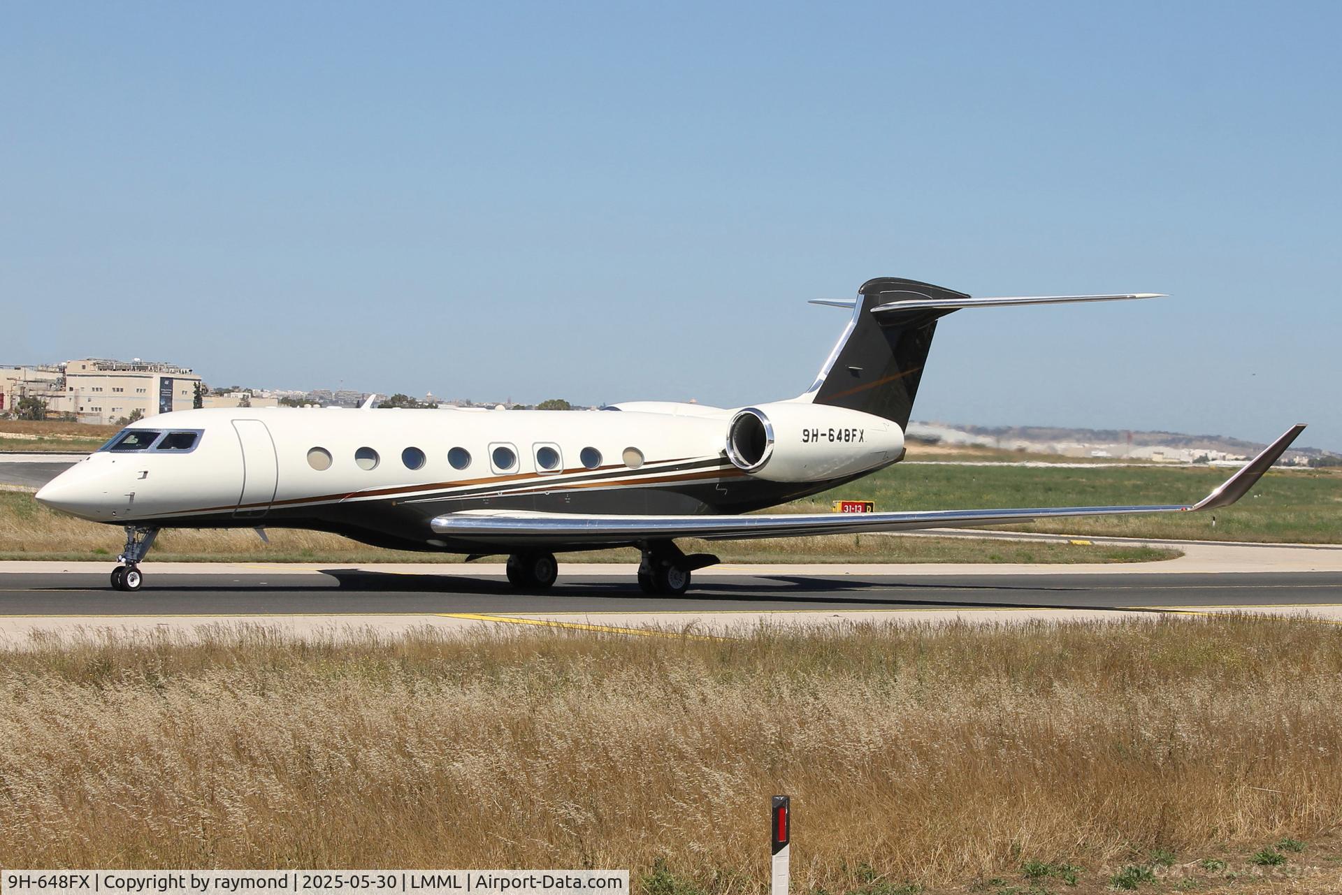 9H-648FX, 2015 Gulfstream Aerospace G650 (G-VI) C/N 6146, Gulfstream Aerospace G650 (G-VI) reg 9H-648FX of Flexjet taxying out for departure from Malta.