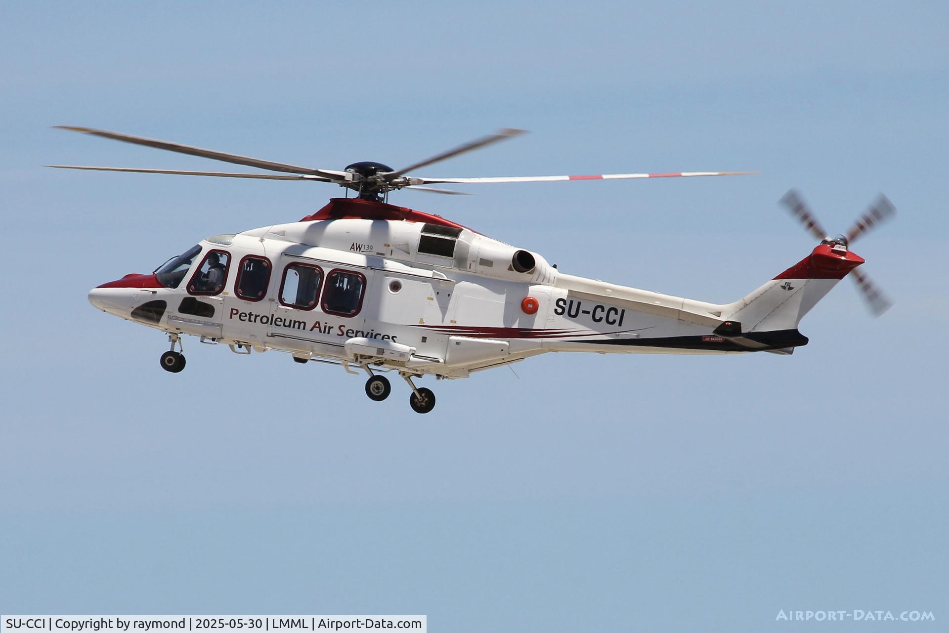 SU-CCI, AgustaWestland AW-139 C/N 31889, AgustaWestland AW-139 reg SU-CCI of Petroleum Air Services landing on RW31 in Malta.