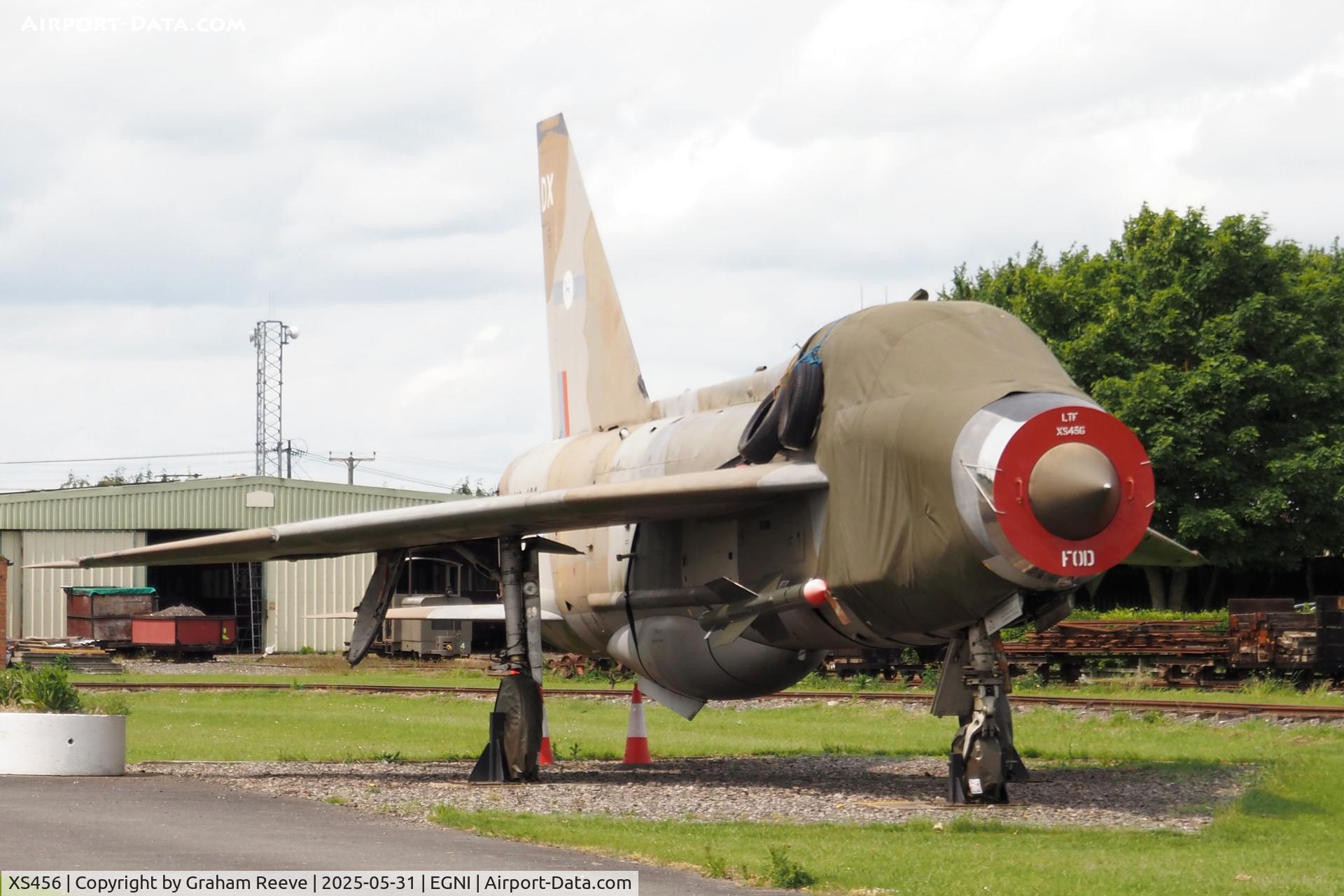 XS456, 1965 English Electric Lightning T.5 C/N 95016, On display at Skegness.