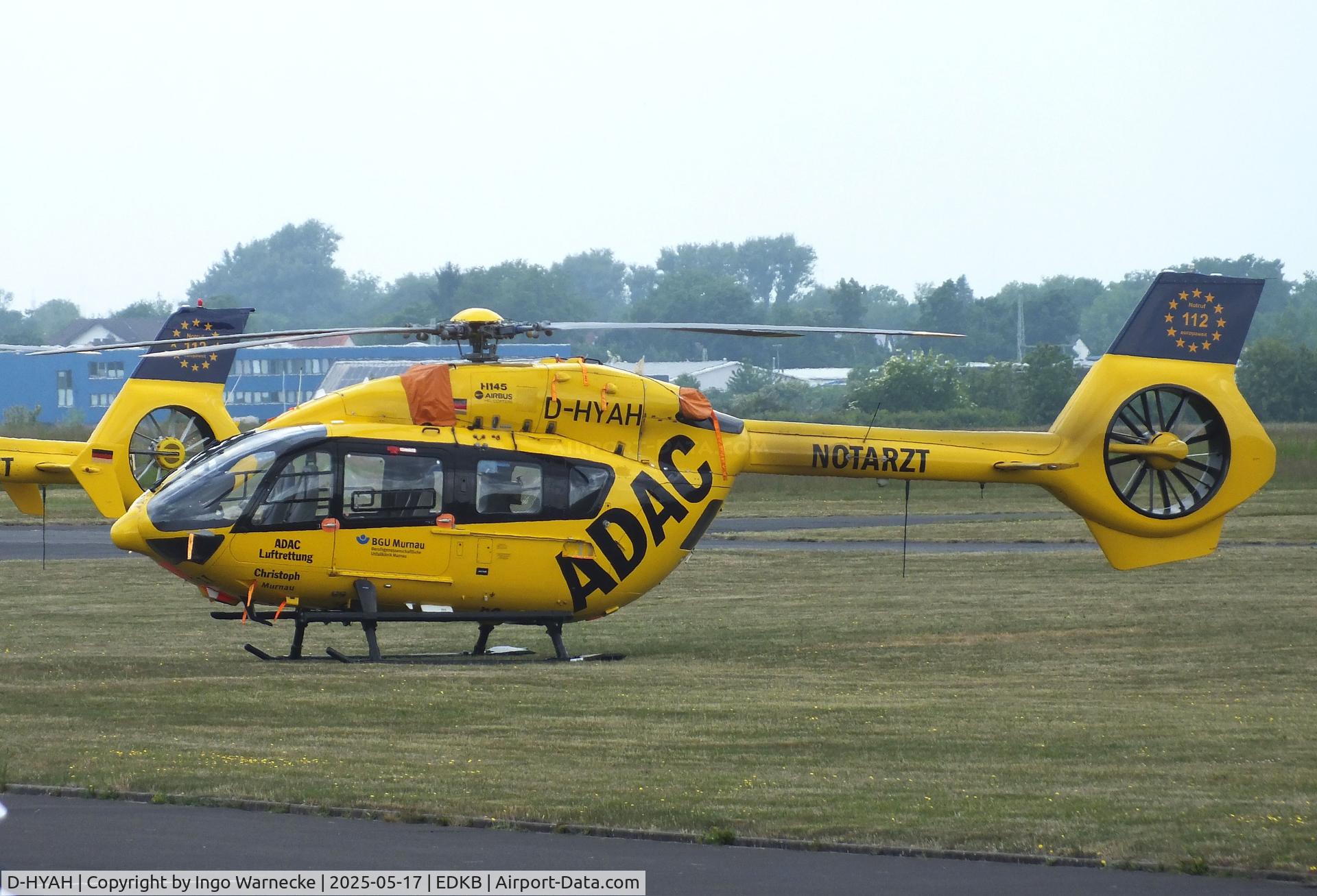 D-HYAH, 2016 Airbus Helicopters H-145 (BK-117D-2) C/N 20079, Airbus Helicopters H145T2 (BK-117D-2) EMS-helicopter of ADAC Luftrettung at Bonn-Hangelar airfield '2505