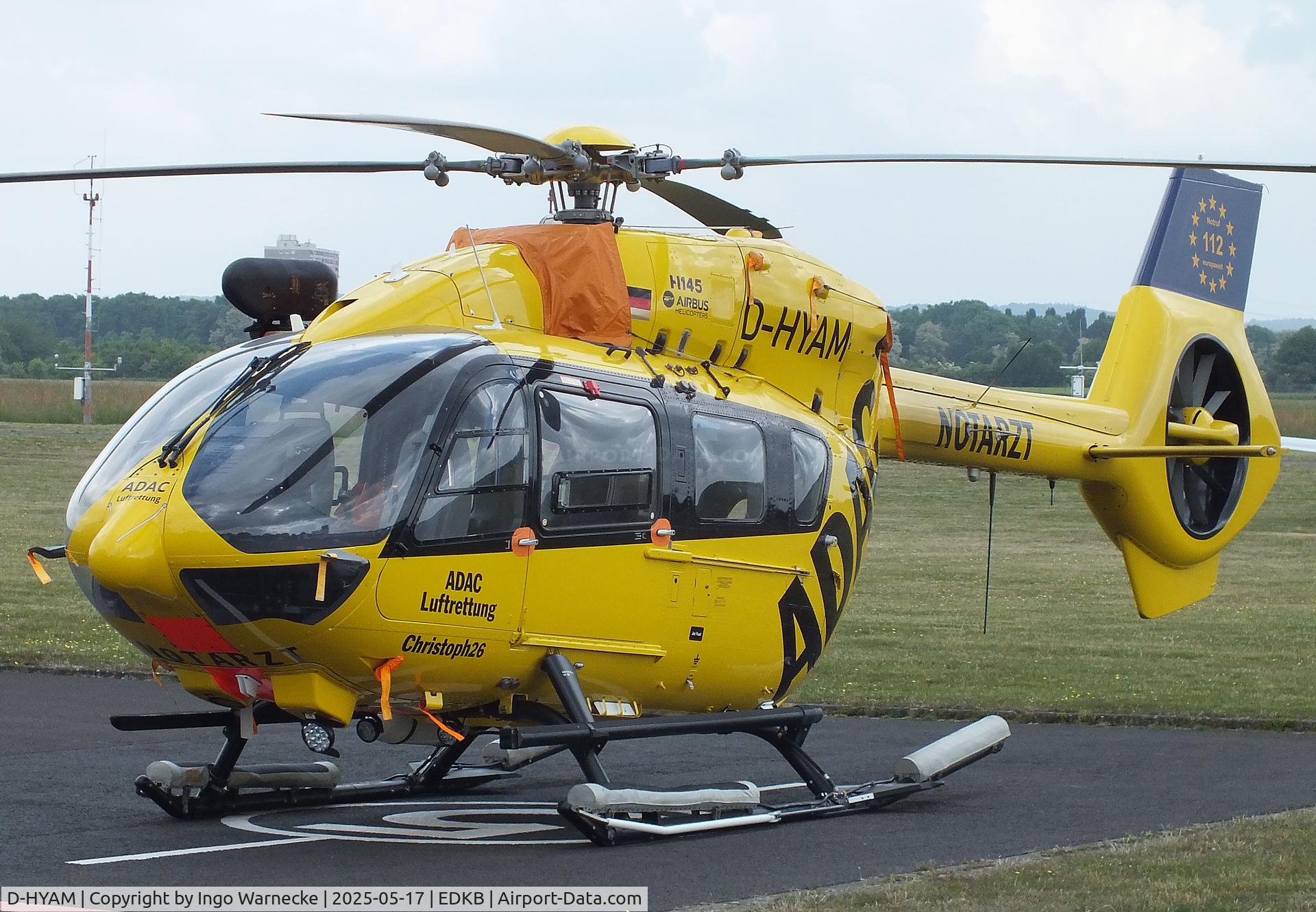 D-HYAM, 2017 Airbus Helicopters H-145 (BK-117D-2) C/N 20142, Airbus Helicopters H145 (BK-117D-2) EMS-helicopter of ADAC Luftrettung at Bonn-Hangelar airfield '2505