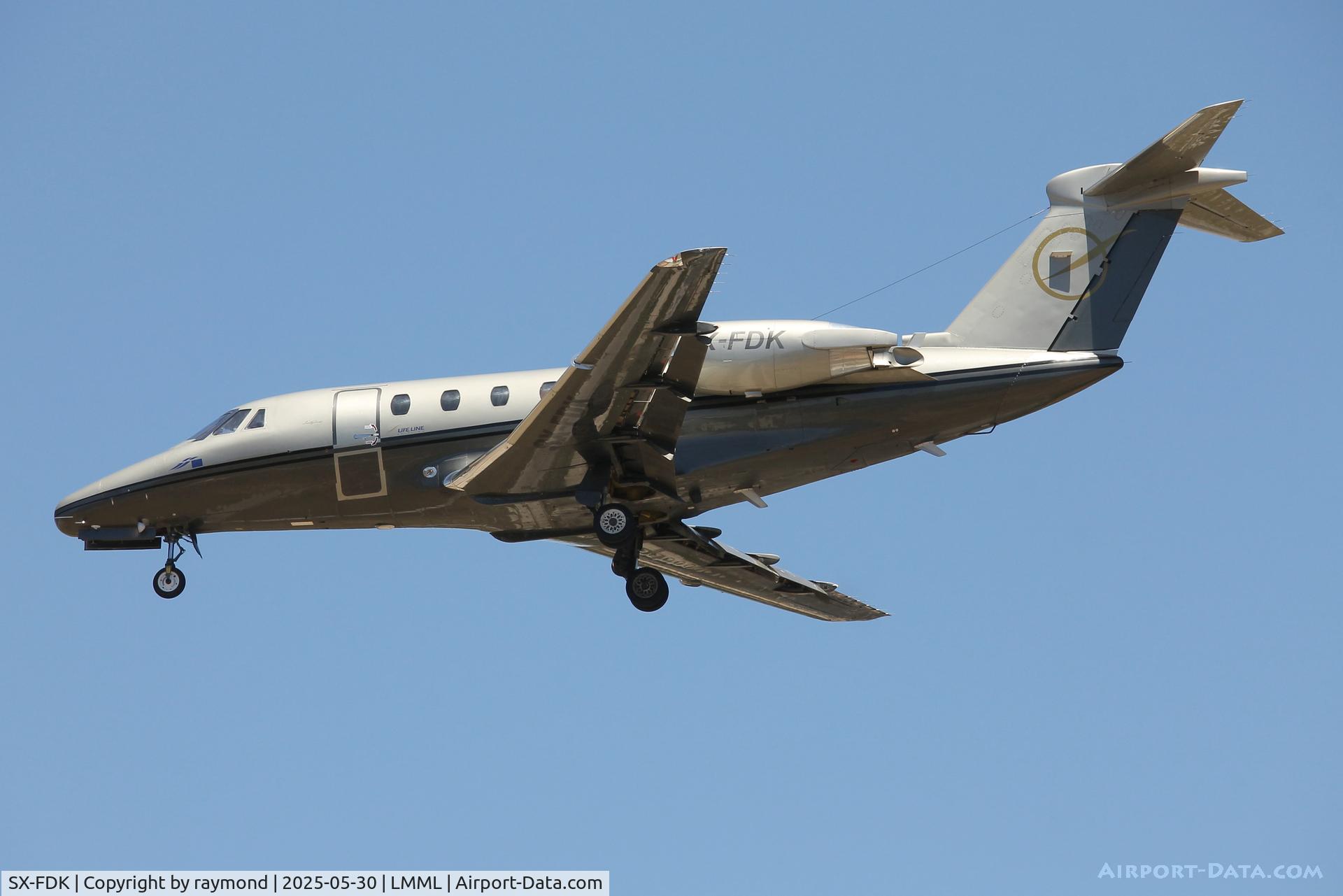 SX-FDK, 1990 Cessna 650 Citation III C/N 650-0192, Cessna 650 Citation III reg SX-FDK of Life Line Aviation on final approach for RW31 Malta.