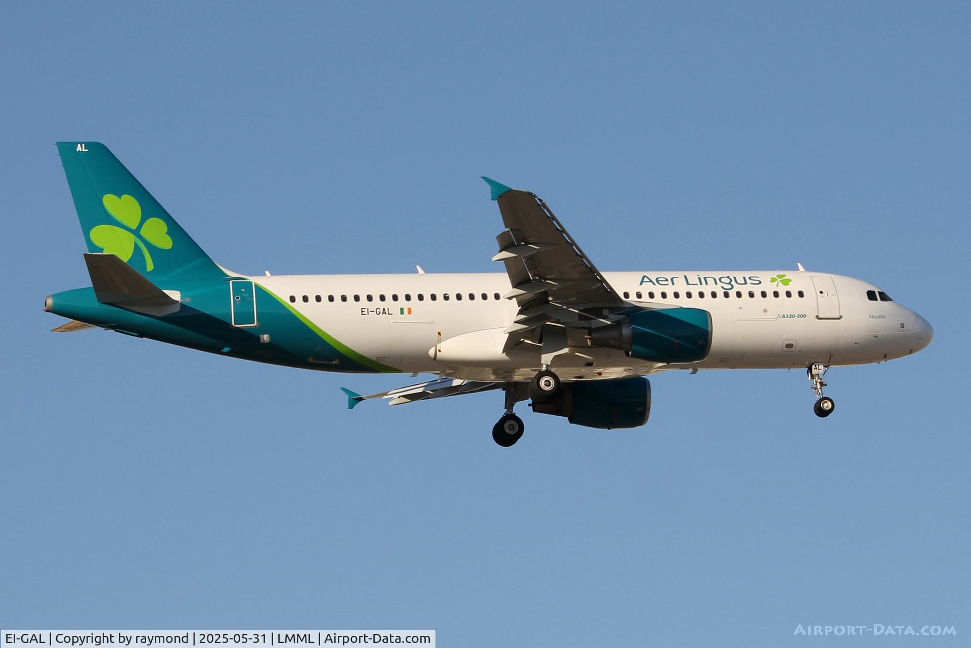 EI-GAL, 2009 Airbus A320-214 C/N 3789, Aer Lingus Airbus A320-214 reg EI-GAL on final approach landing in Malta RW13.