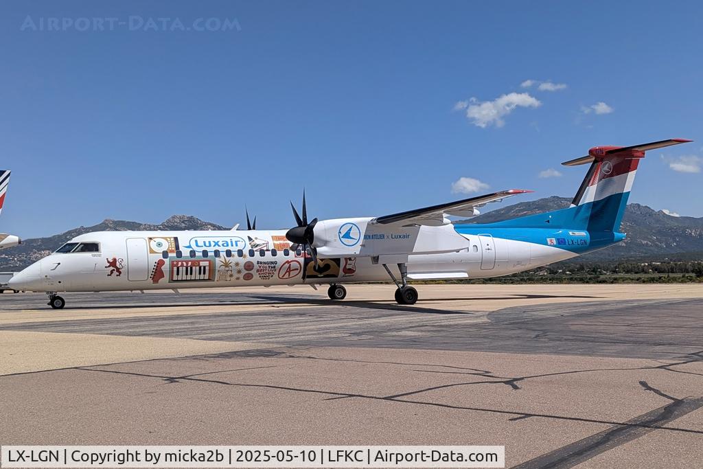 LX-LGN, 2012 De Havilland Canada DHC-8-402Q Dash 8 C/N 4426, Parked with new titles