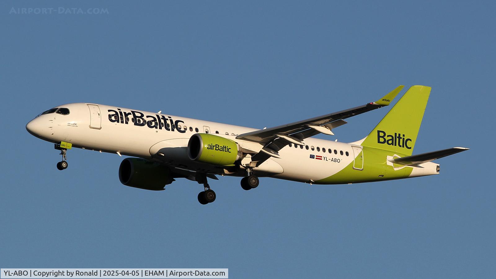 YL-ABO, 2023 Airbus Canada A220-300 C/N 55219, at eham