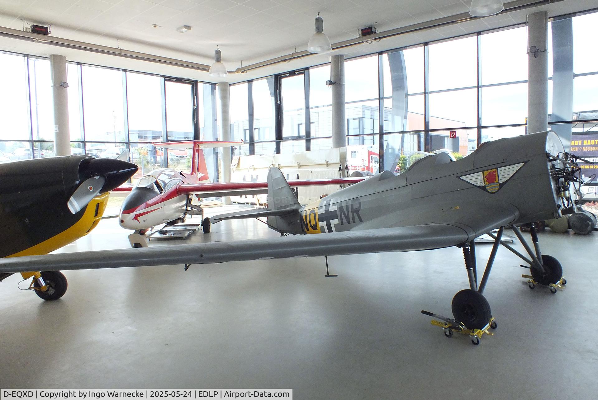 D-EQXD, 1941 Klemm Kl-35D C/N 1979, Klemm Kl 35D (temporarily minus engine) at the 2025 Quax Hangartage / Hangardays at Paderborn Lippstadt airport