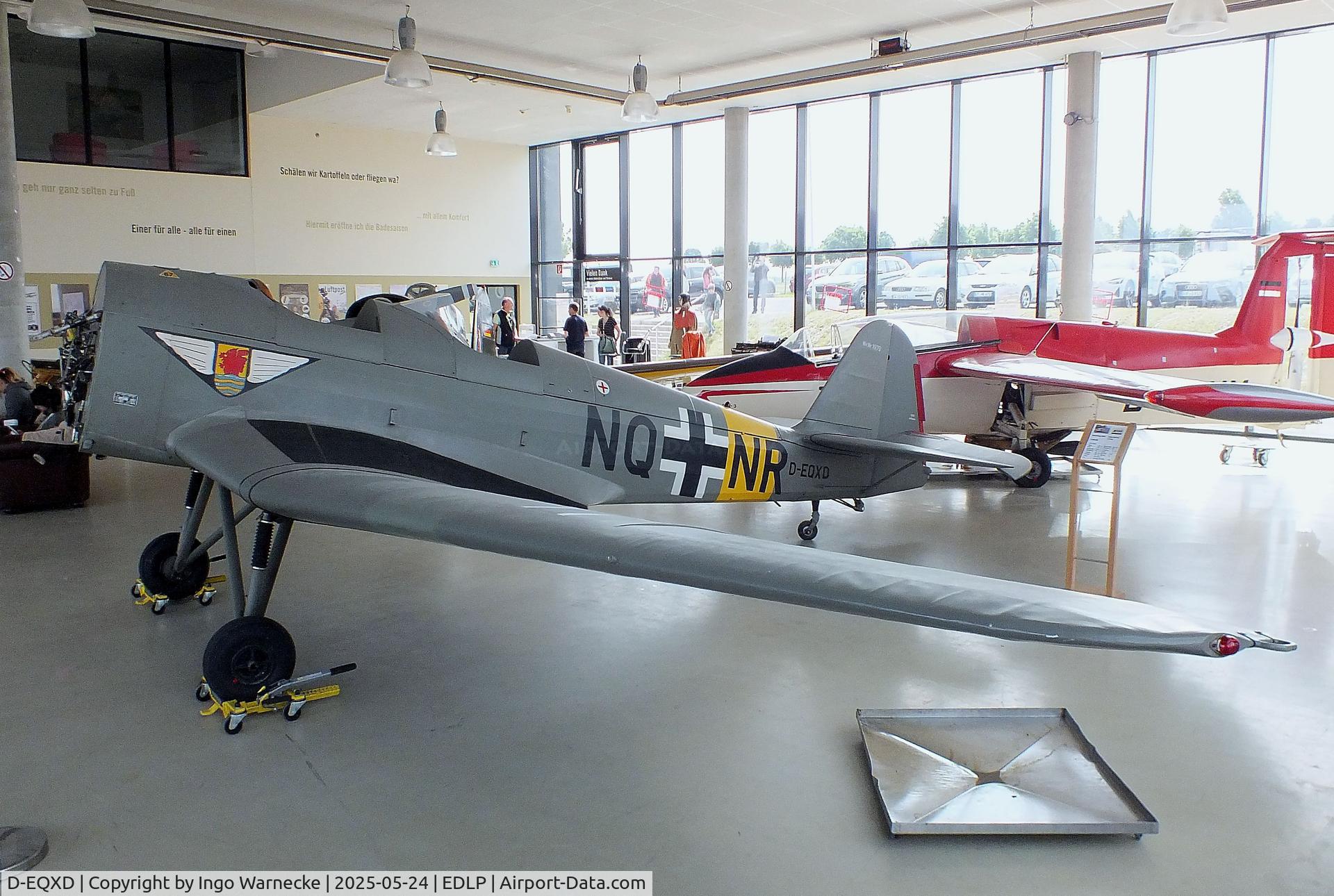 D-EQXD, 1941 Klemm Kl-35D C/N 1979, Klemm Kl 35D (temporarily minus engine) at the 2025 Quax Hangartage / Hangardays at Paderborn Lippstadt airport