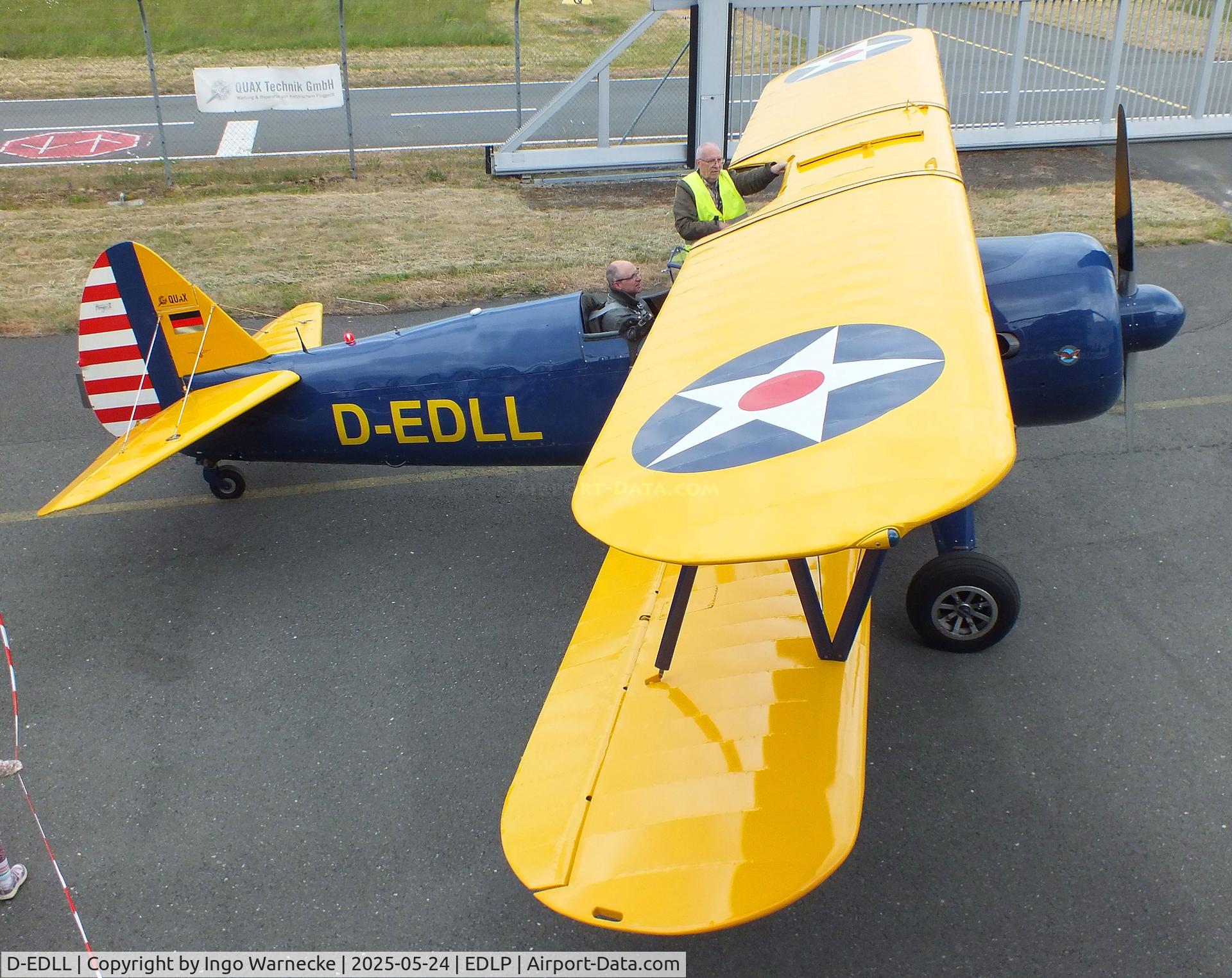 D-EDLL, 1941 Boeing PT-17 Kaydet (A75N1) C/N 75-2764, Boeing (Stearman) A75N1 (PT-17) at the 2025 Quax Hangartage / Hangardays at Paderborn Lippstadt airport