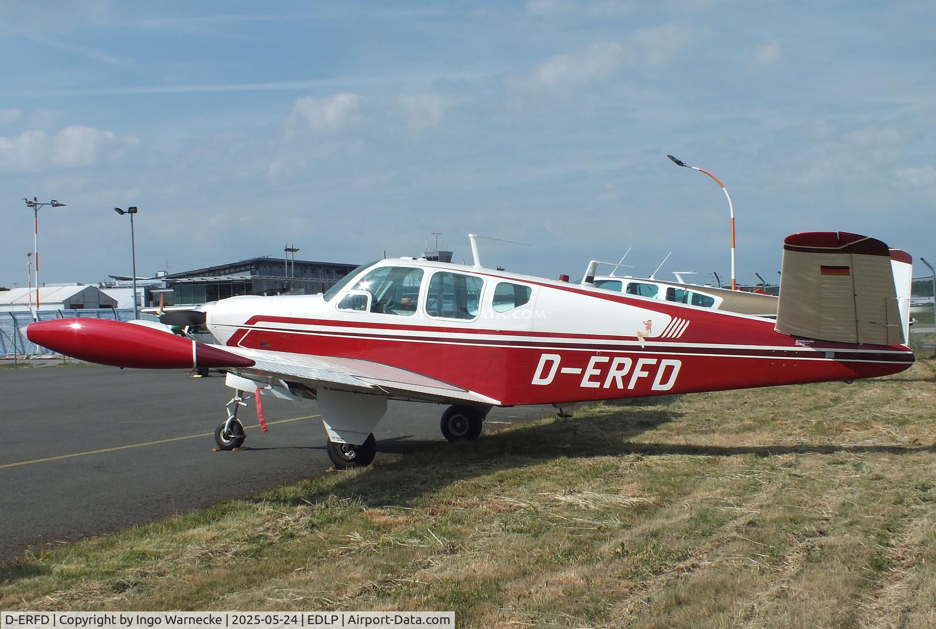 D-ERFD, 1956 Beech G35 Bonanza C/N D-4776, Beechcraft G35 Bonanza at the 2025 Quax Hangartage / Hangardays at Paderborn Lippstadt airport