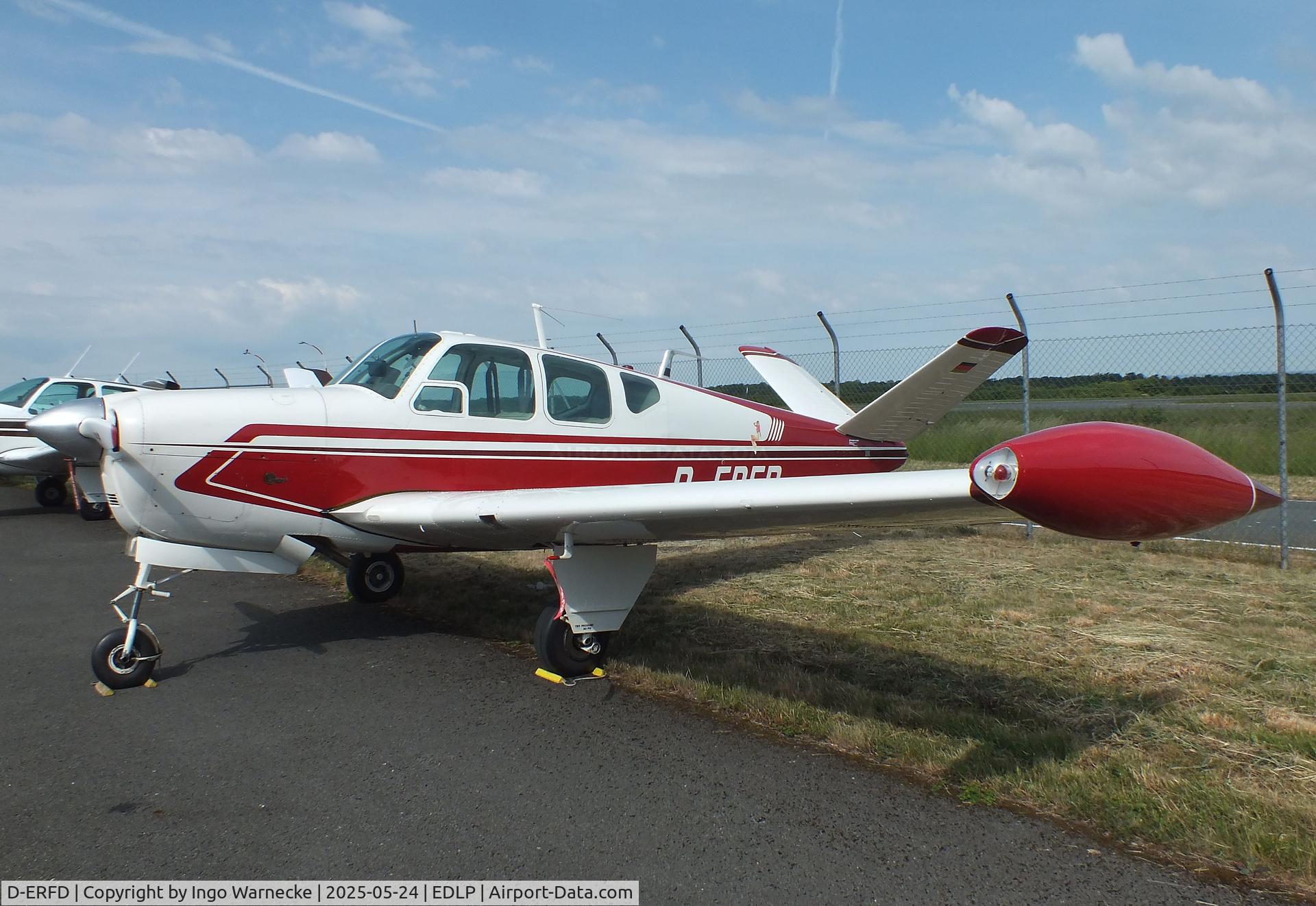 D-ERFD, 1956 Beech G35 Bonanza C/N D-4776, Beechcraft G35 Bonanza at the 2025 Quax Hangartage / Hangardays at Paderborn Lippstadt airport