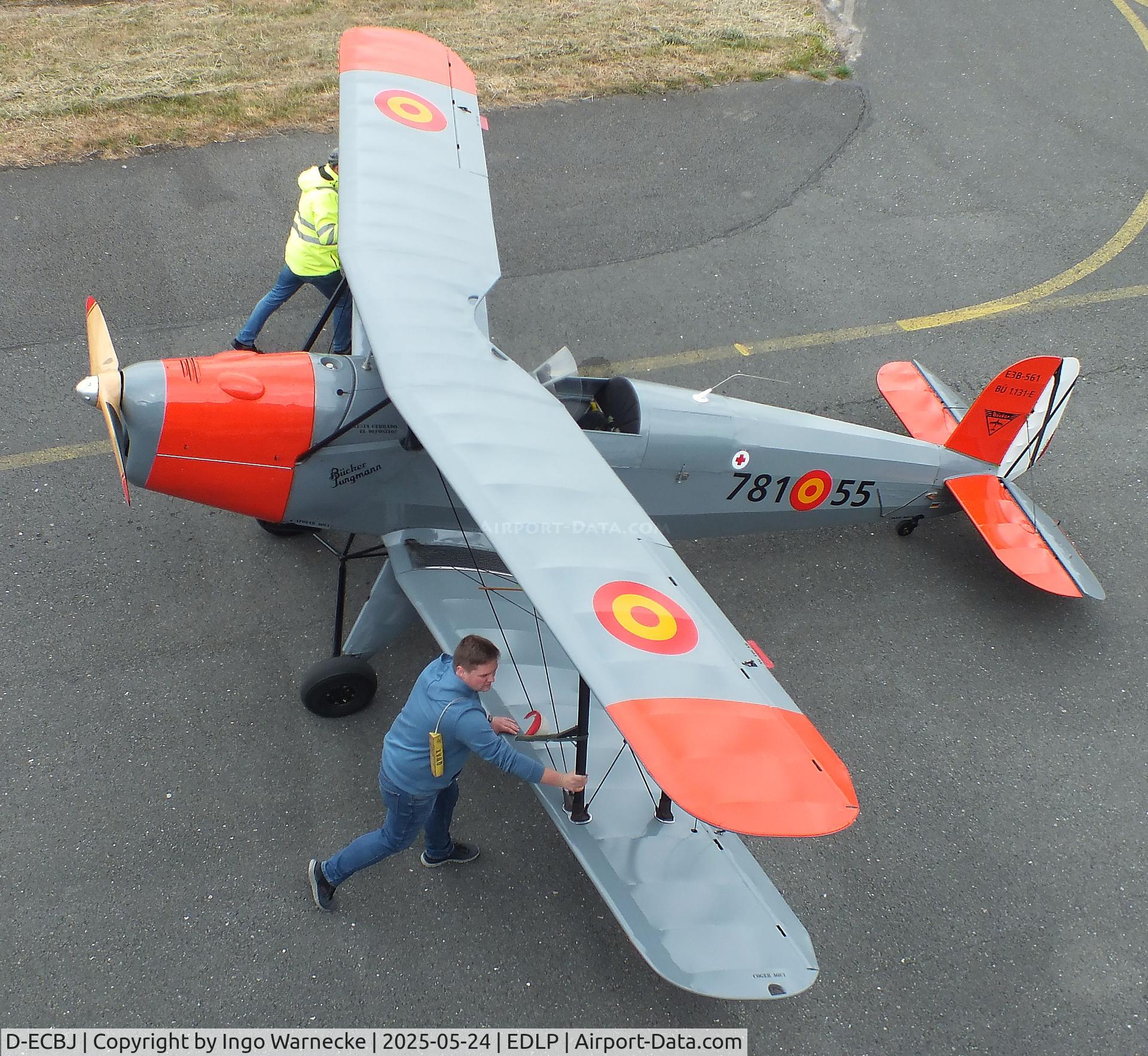 D-ECBJ, CASA 1-131E C/N 2159, CASA 1.131E (E3B) (spanish license built Bücker Bü 131 Jungmann) at the 2025 Quax Hangartage / Hangardays at Paderborn Lippstadt airport