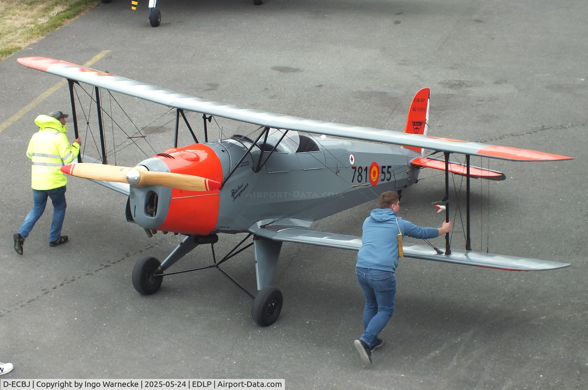 D-ECBJ, CASA 1-131E C/N 2159, CASA 1.131E (E3B) (spanish license built Bücker Bü 131 Jungmann) at the 2025 Quax Hangartage / Hangardays at Paderborn Lippstadt airport